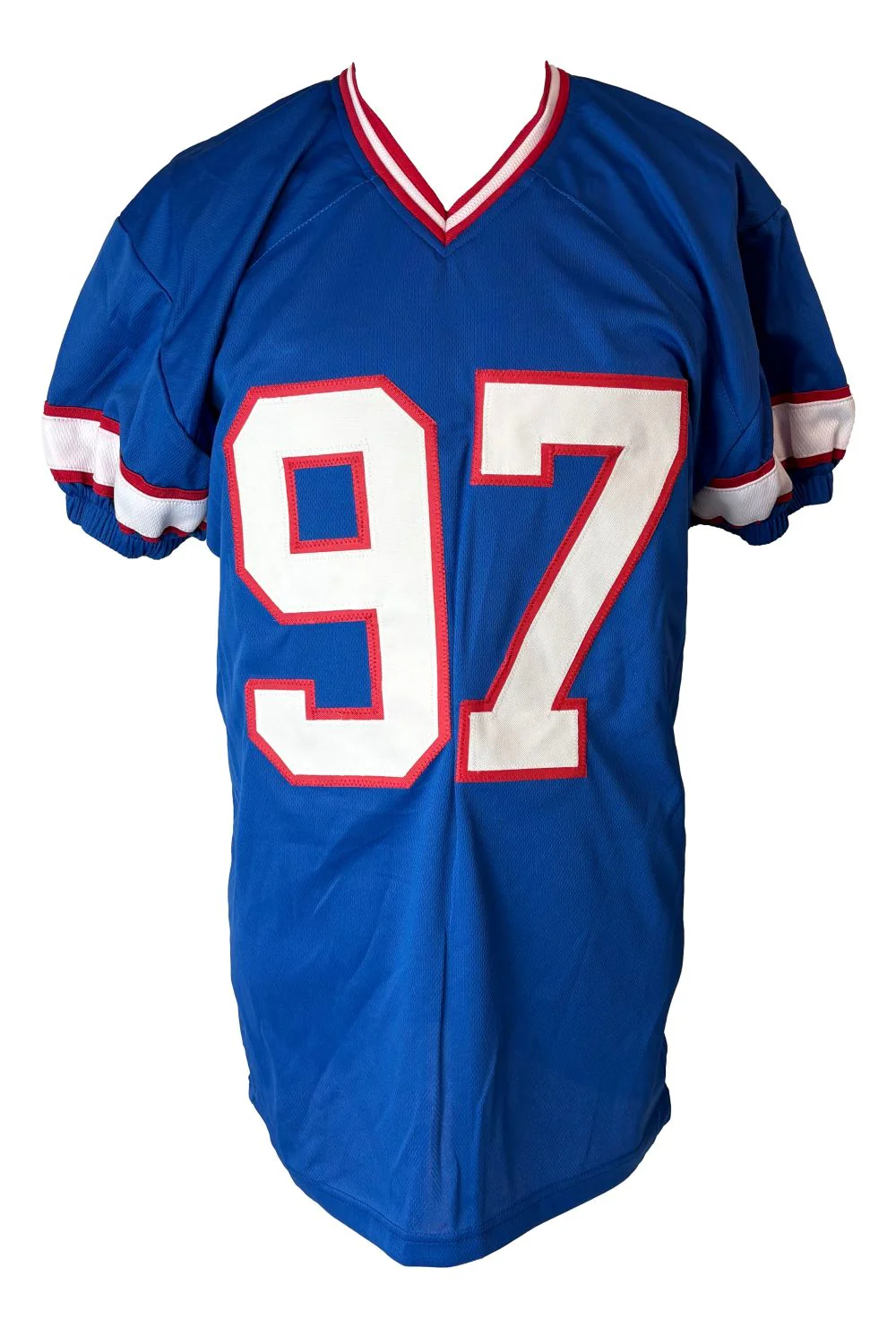 Dexter Lawrence New York Signed Throwback Blue Pro-Cut Football Jersey BAS - Image 3