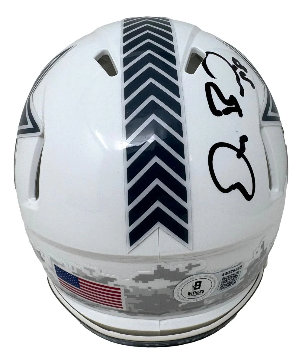 Dez Bryant Signed Dallas Cowboys Salute To Service Mini Speed Helmet BAS - Image 2