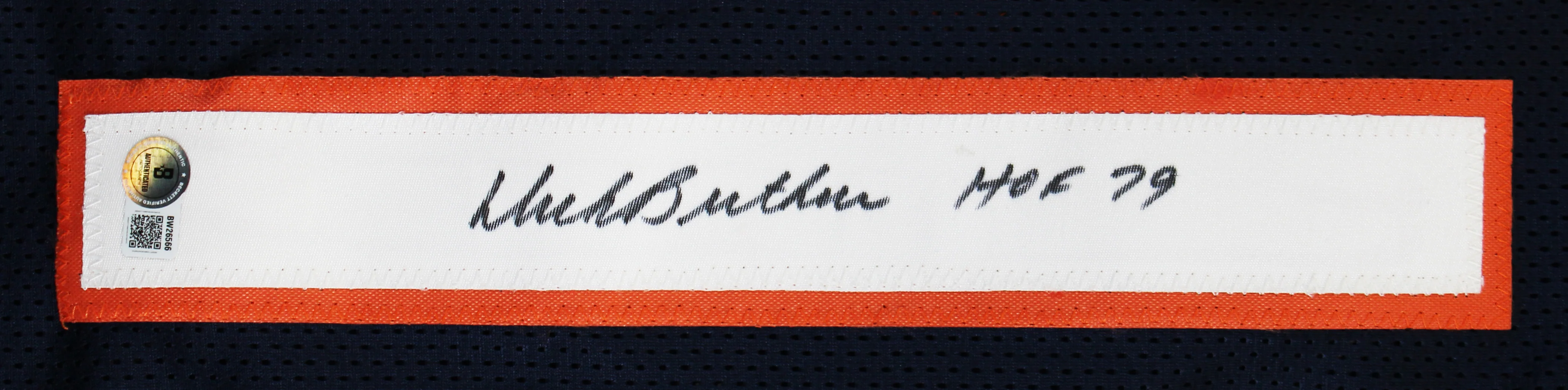 Dick Butkus "HOF 79" Authentic Signed Navy Blue Pro Style Jersey Autographed BAS - Image 3