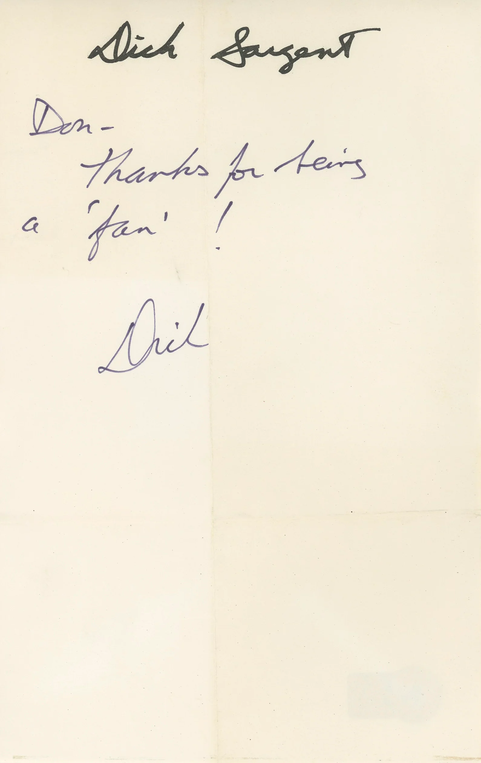 Dick Sargent Bewitched Authentic Signed 5.5x8.5 Handwritten Letter BAS #BK43272 - Image 2