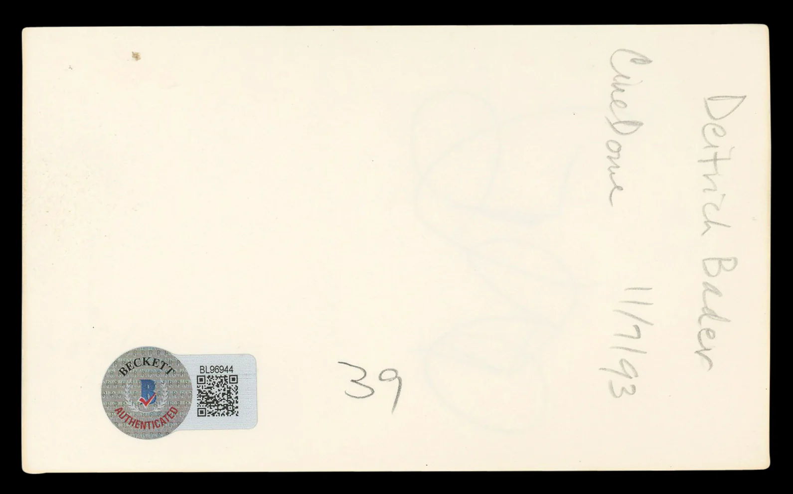 Diedrich Bader Napoleon Dynamite Authentic Signed 3x5 Index Card BAS #BL96944 - Image 3