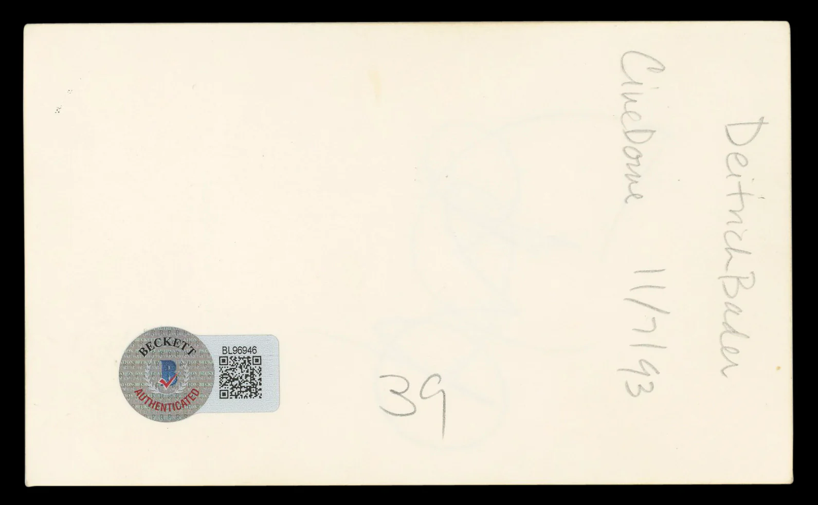 Diedrich Bader Napoleon Dynamite Authentic Signed 3x5 Index Card BAS #BL96946 - Image 3