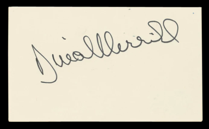 Dina Merrill Operation Petticoat Authentic Signed 3x5 Index Card BAS #BV03094 - Image 2