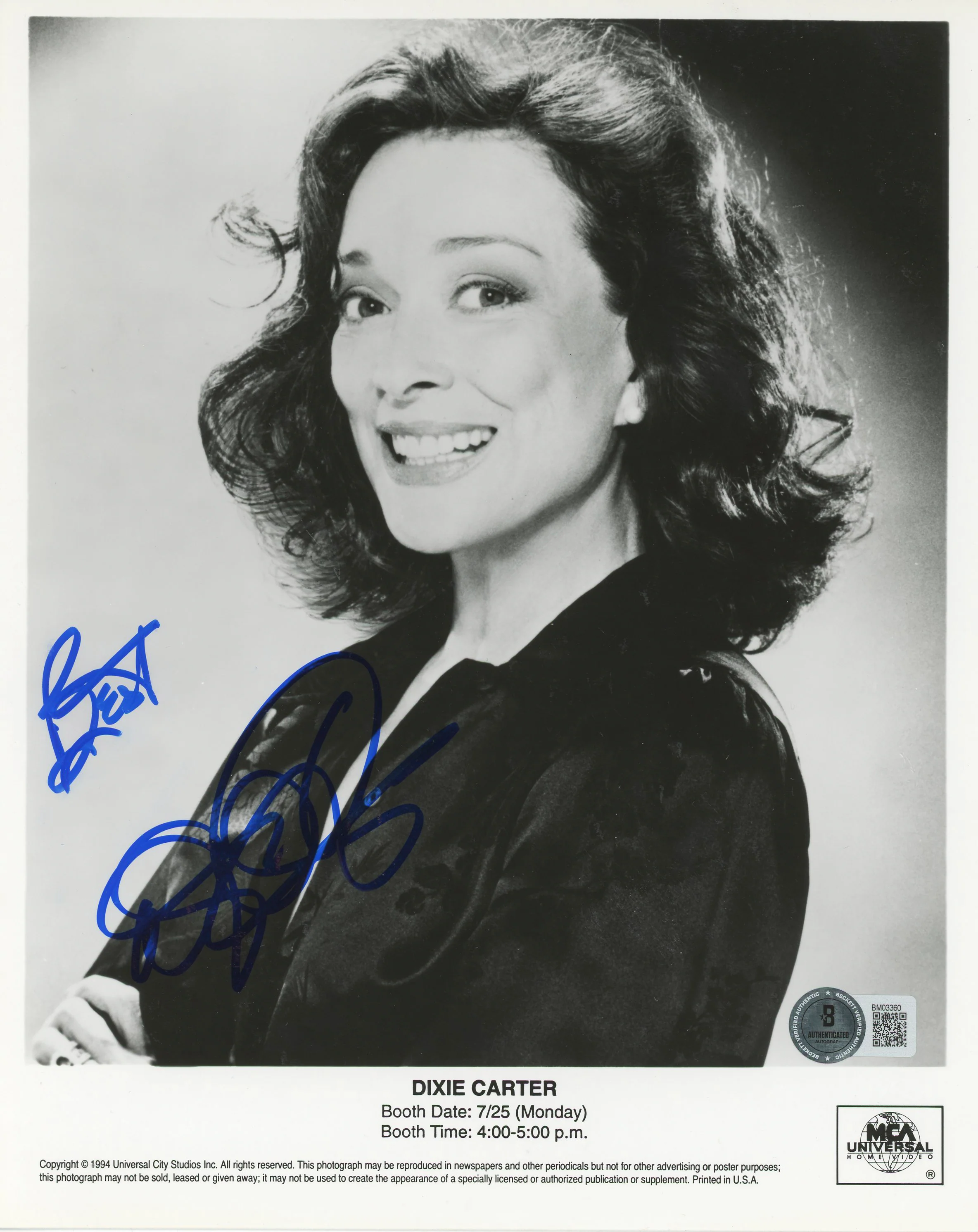 Dixie Carter Desperate Housewives Authentic Signed 8x10 Photo BAS #BM03360 - Image 2