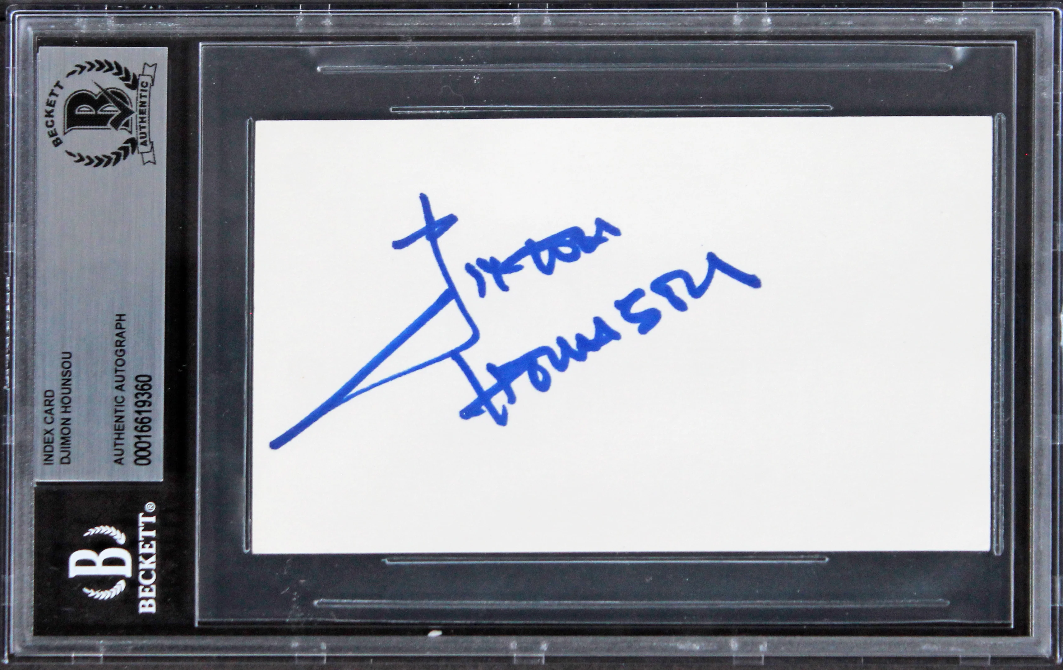 Djimon Hounsou Blood Diamond Authentic Signed 3x5 Index Card BAS Slabbed - Image 2