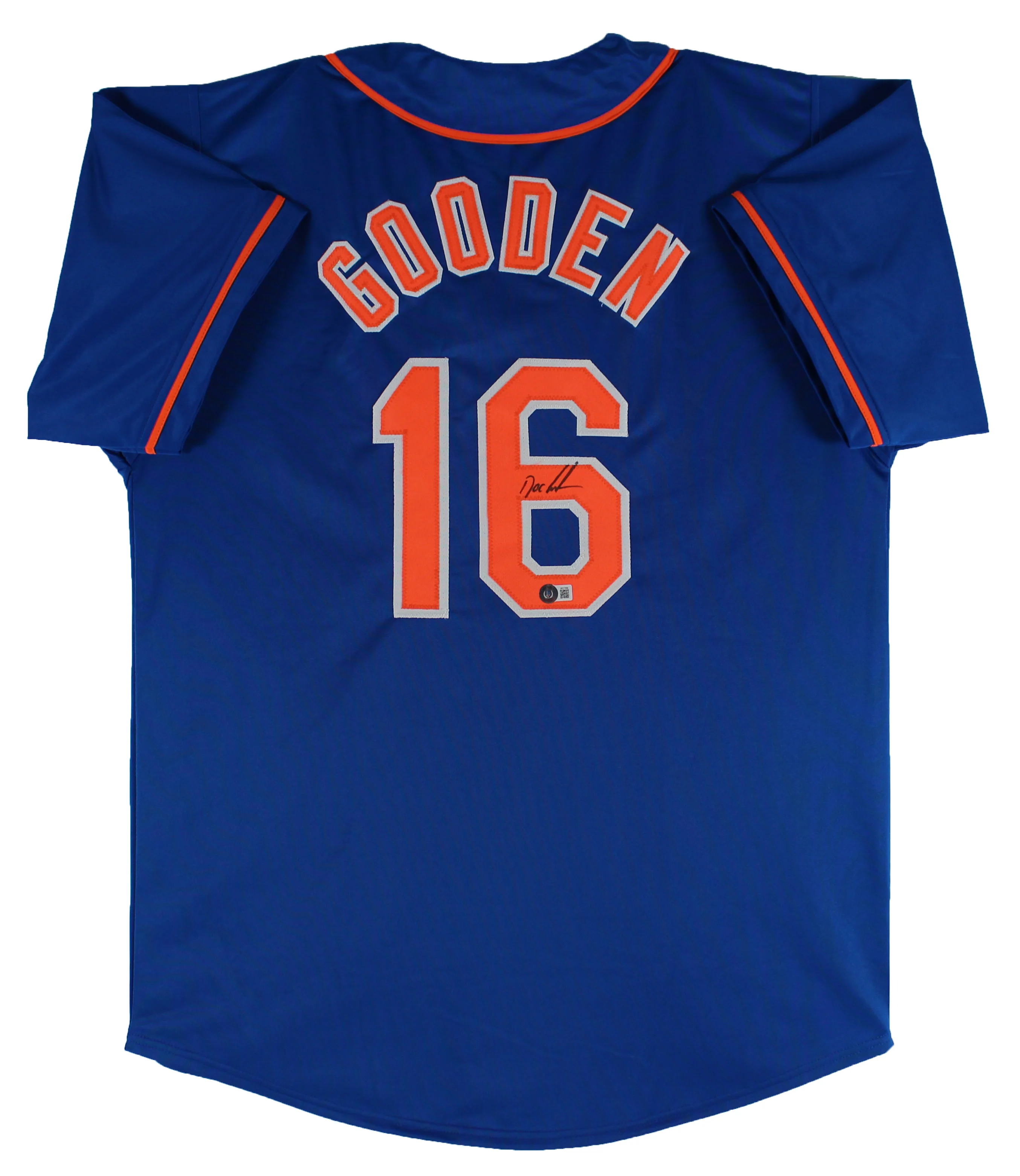 Doc Gooden Authentic Signed Blue Pro Style Jersey Autographed BAS Witnessed - Image 2