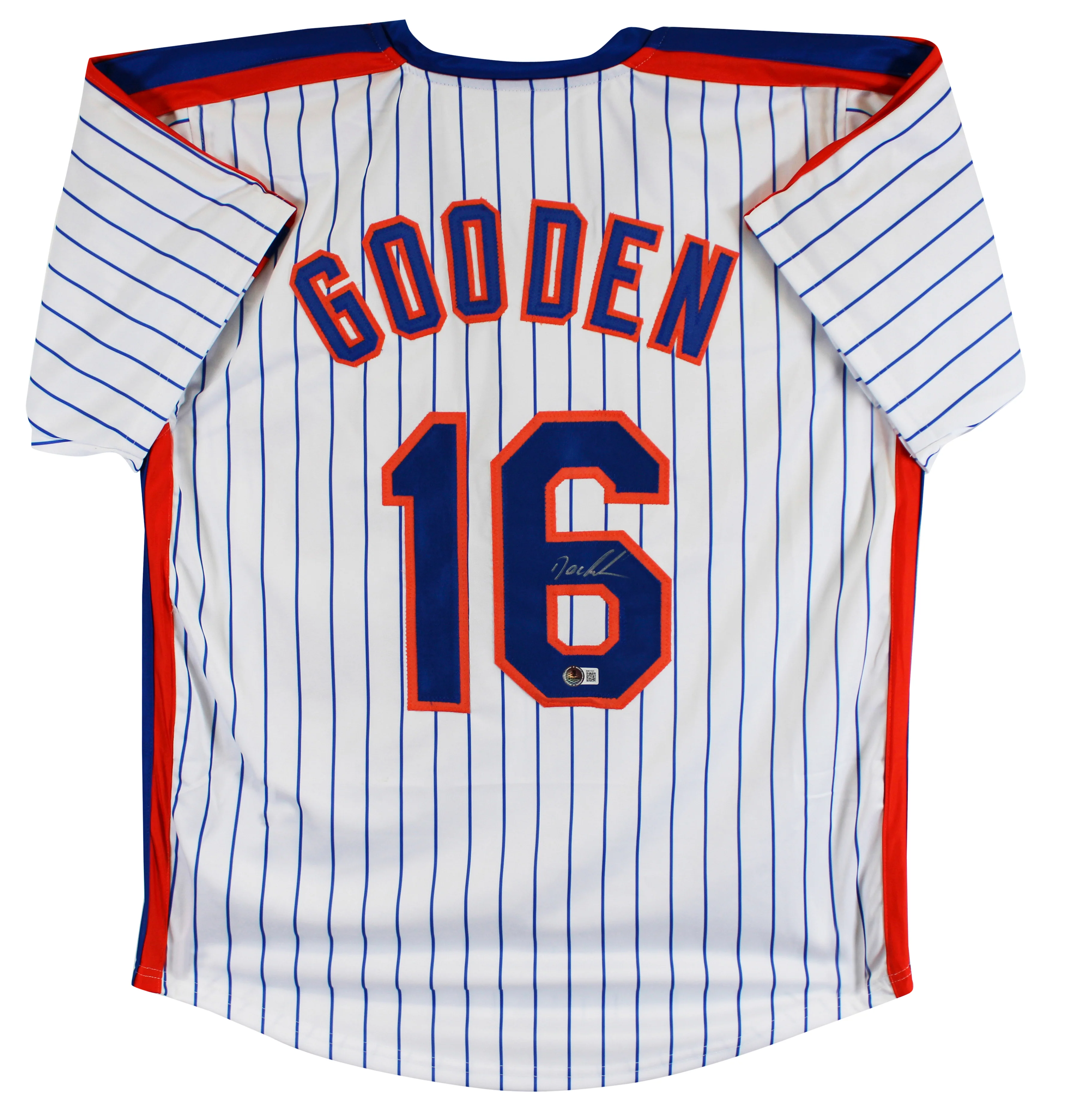 Doc Gooden Authentic Signed White Pinstripe Pro Style Jersey Autographed BAS