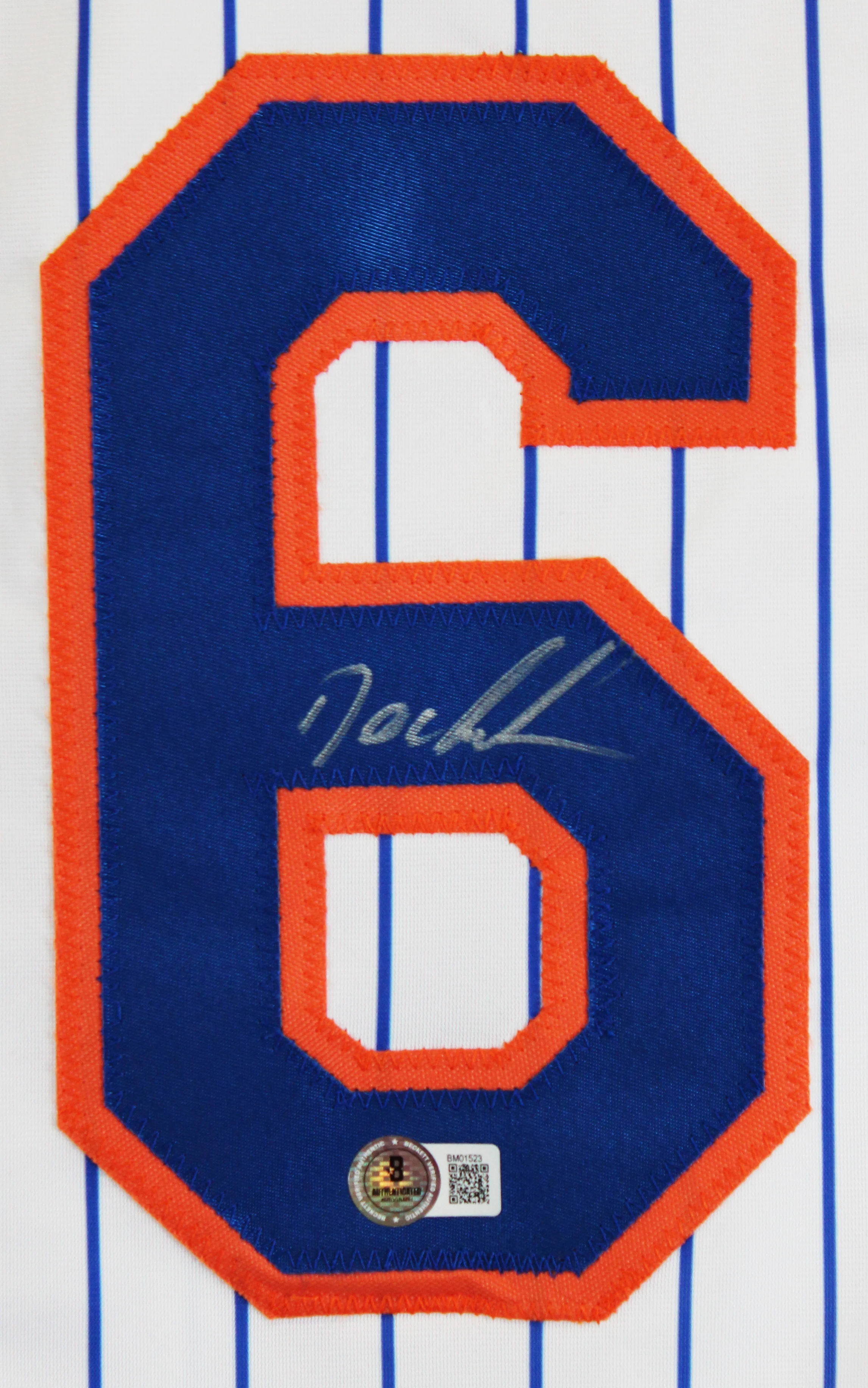Doc Gooden Authentic Signed White Pinstripe Pro Style Jersey Autographed BAS - Image 3