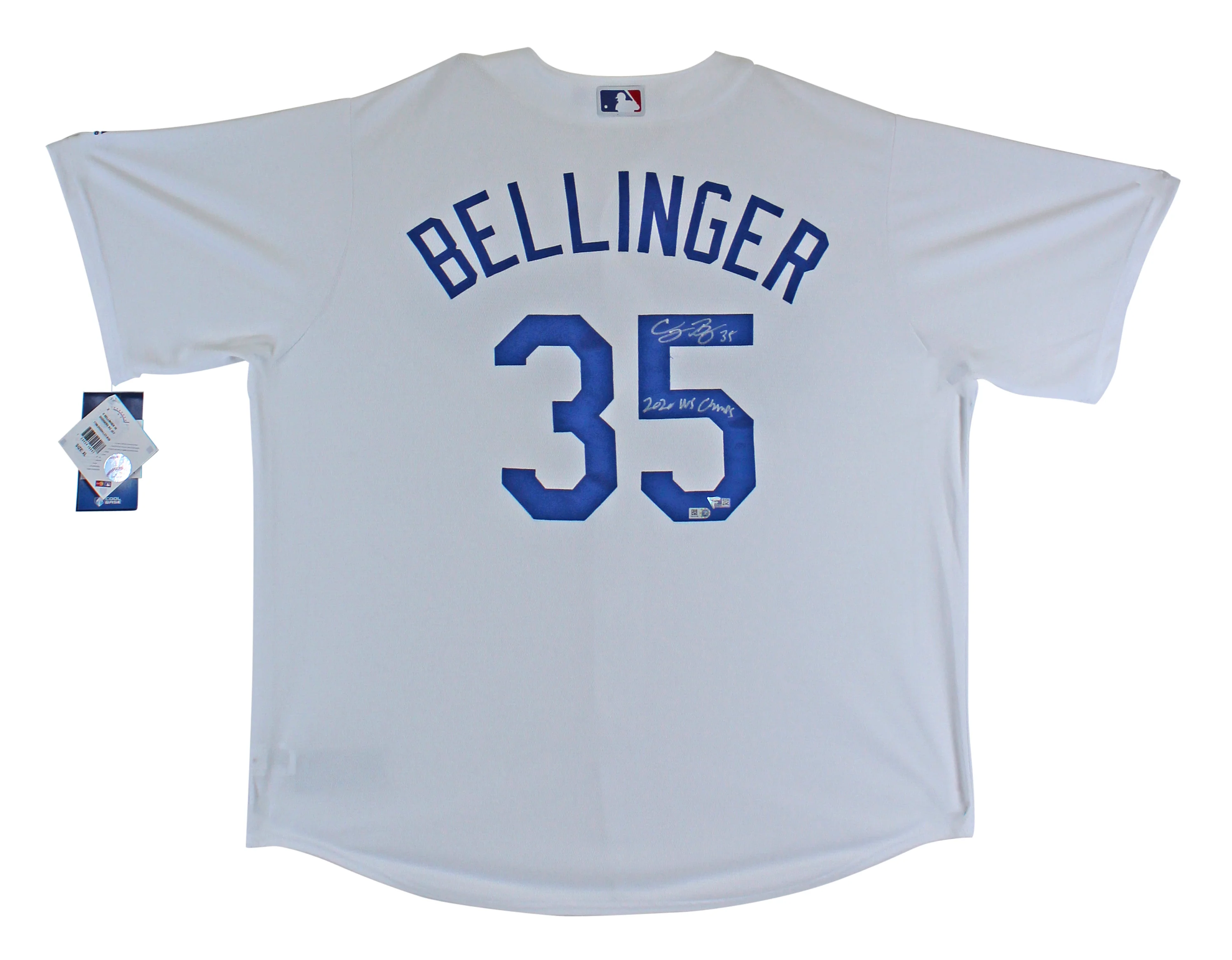 Dodgers Cody Bellinger 2020 WS Champs Signed White Majestic Jersey Fanatics COA