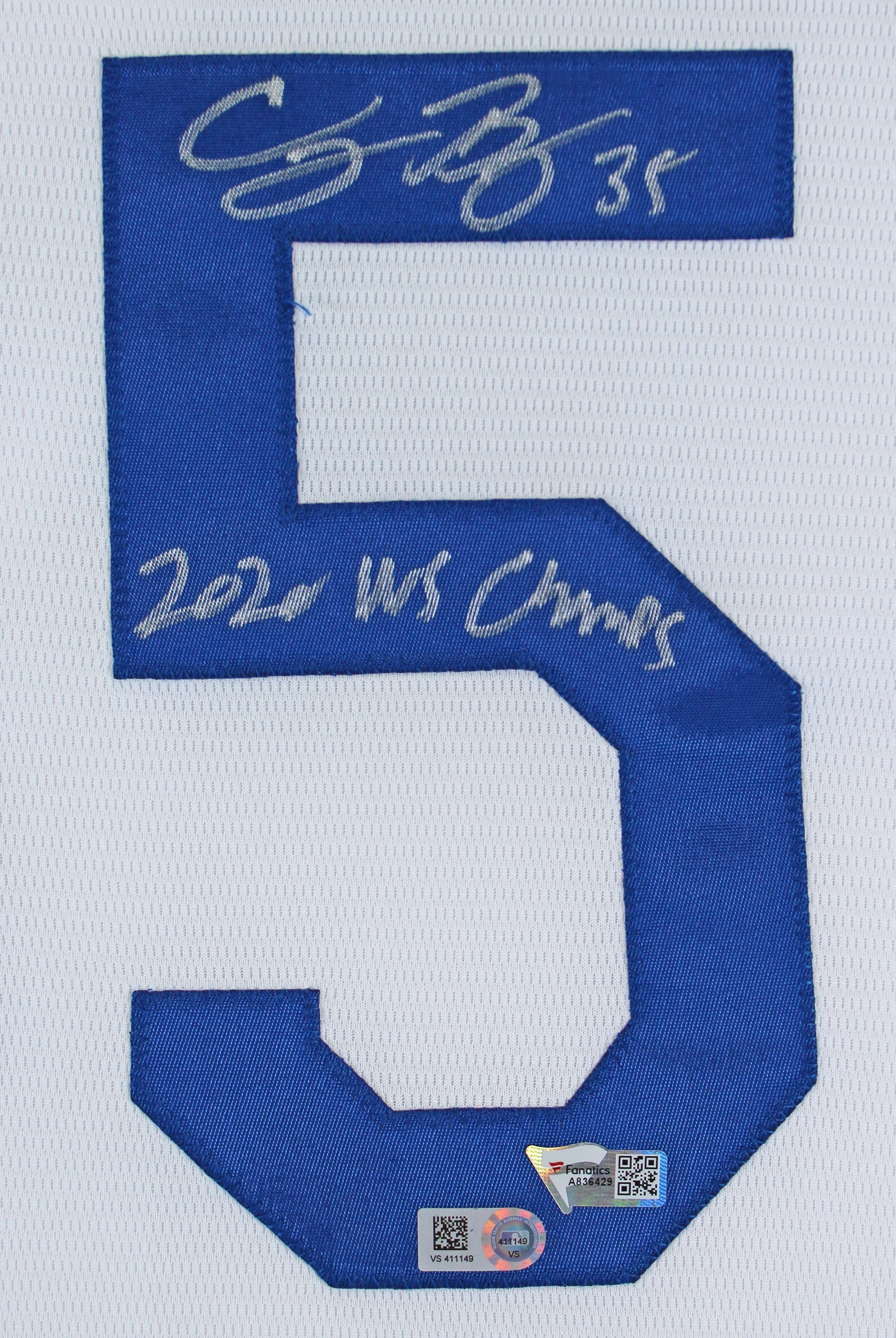 Dodgers Cody Bellinger 2020 WS Champs Signed White Majestic Jersey Fanatics COA - Image 3