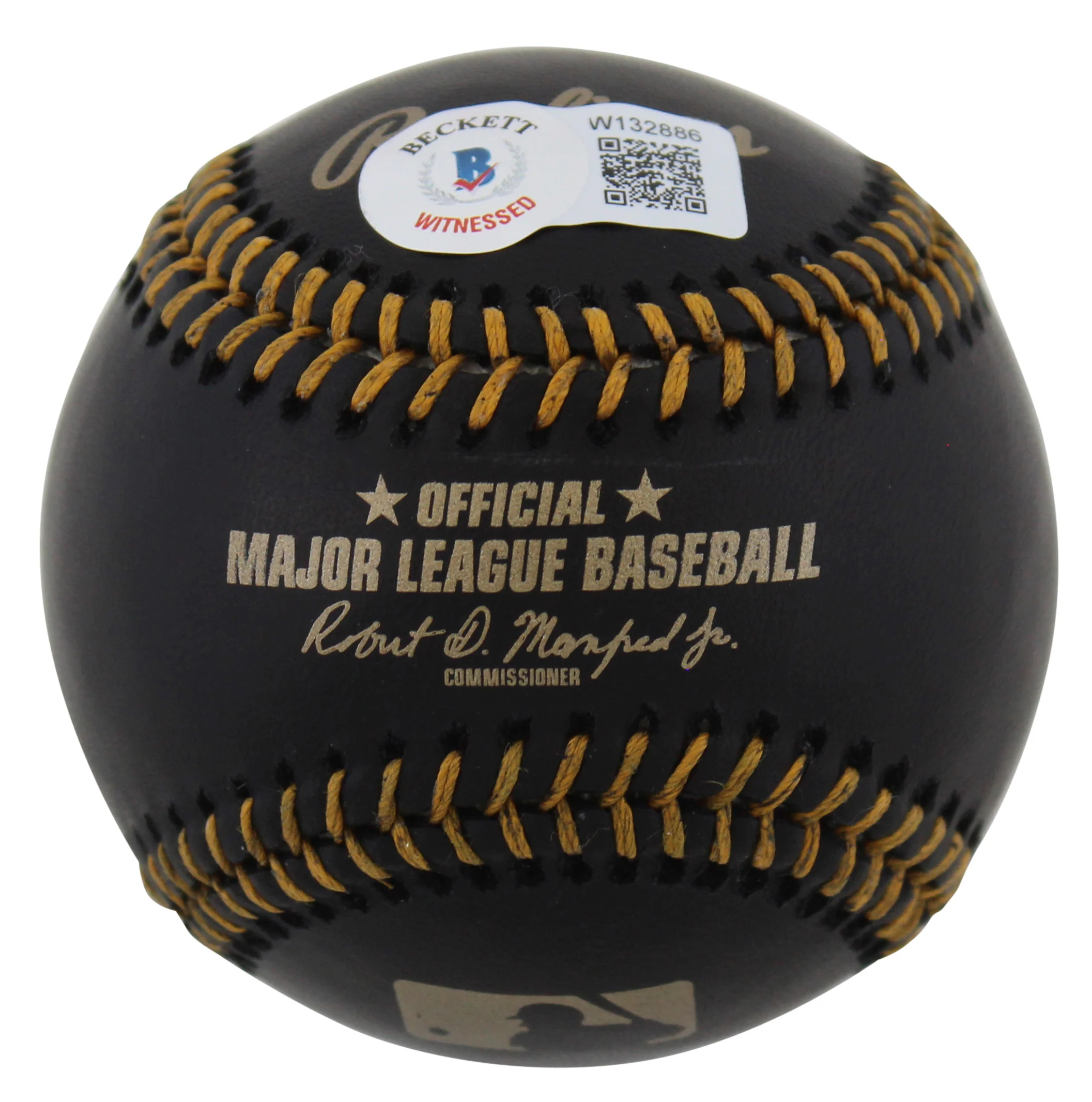 Dodgers Magic Johnson Authentic Signed Black Oml Baseball BAS Witnessed - Image 3