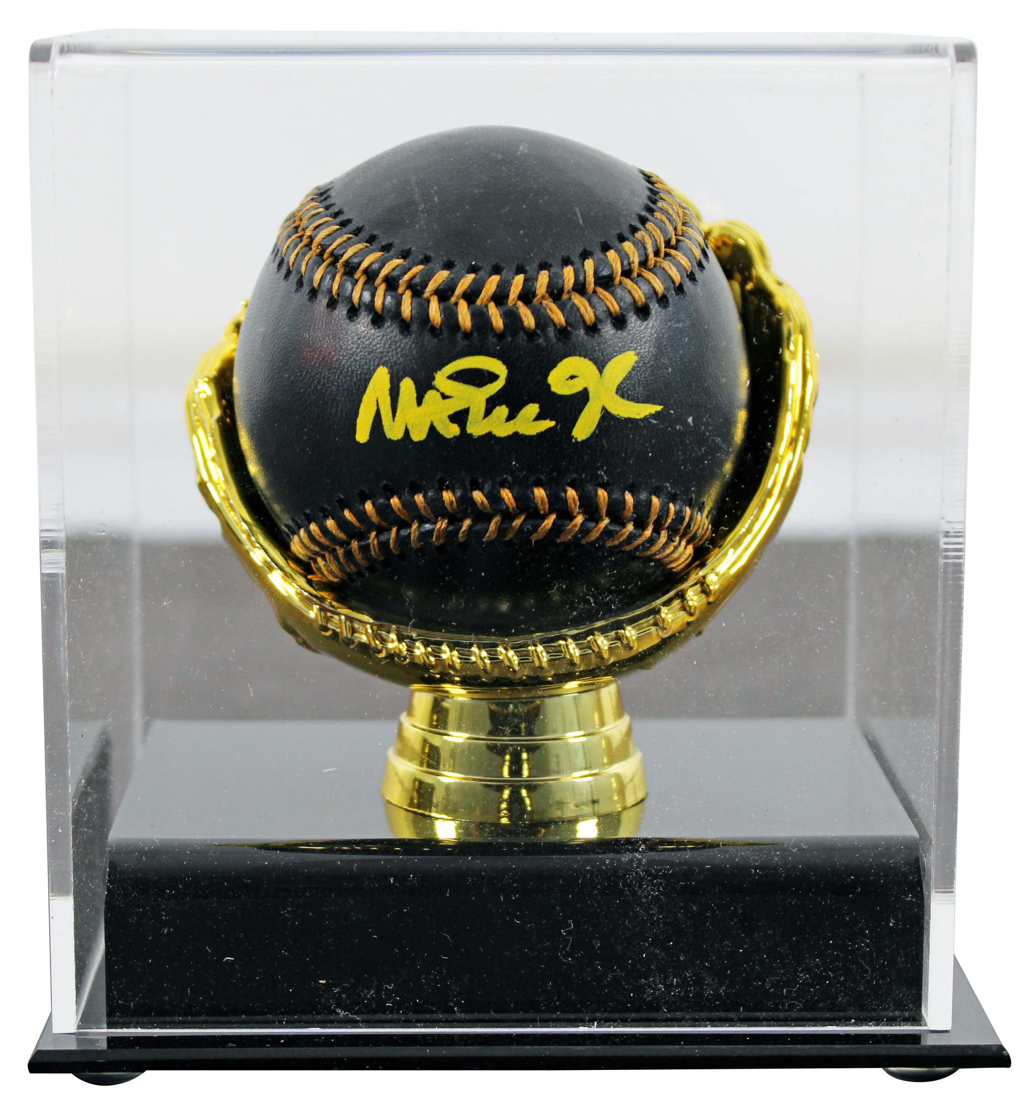 Dodgers Magic Johnson Authentic Signed Black Oml Baseball w/ Case BAS Witnessed - Image 2