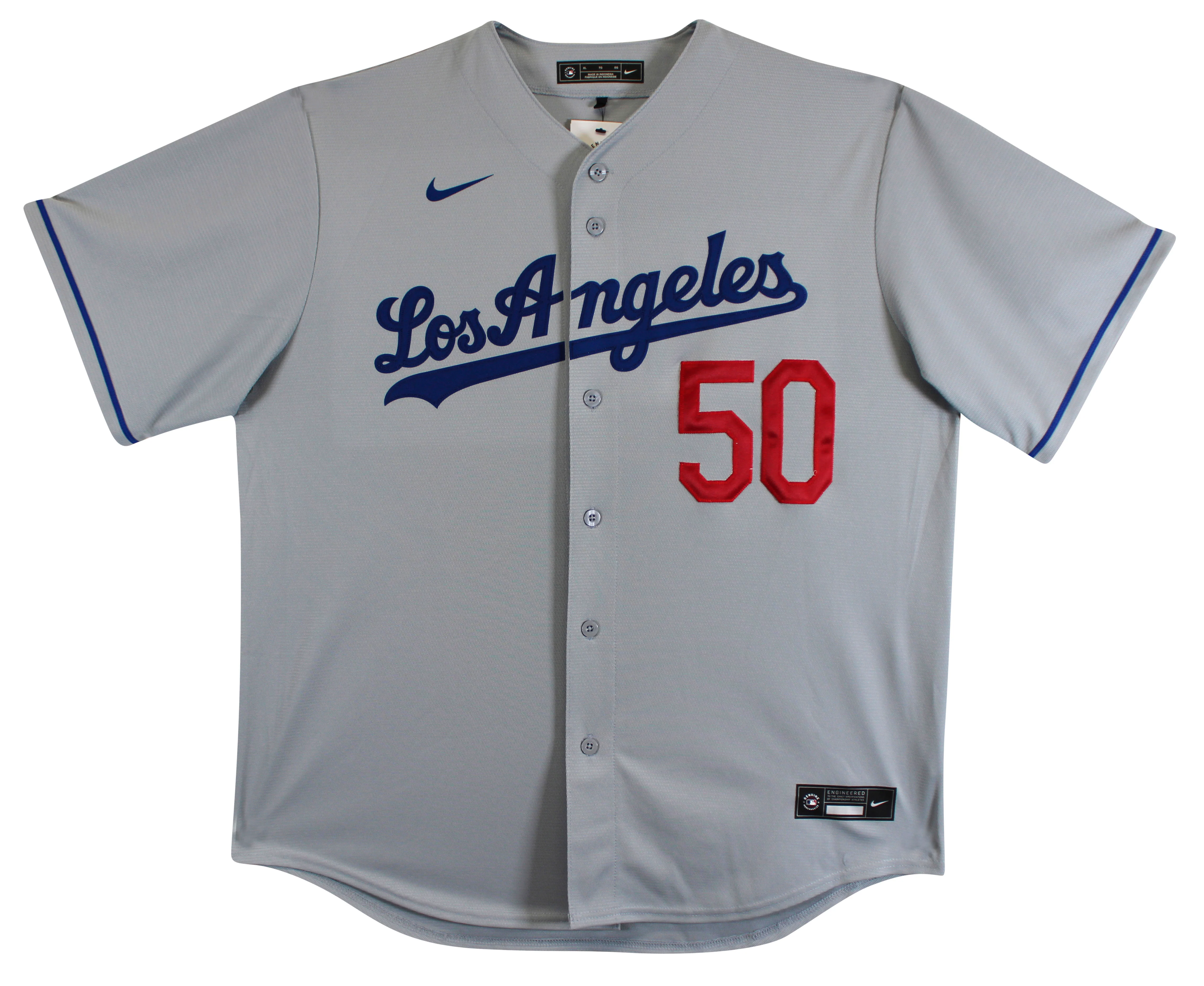 Dodgers Mookie Betts Authentic Signed Gray Nike Jersey Autographed BAS - Image 5