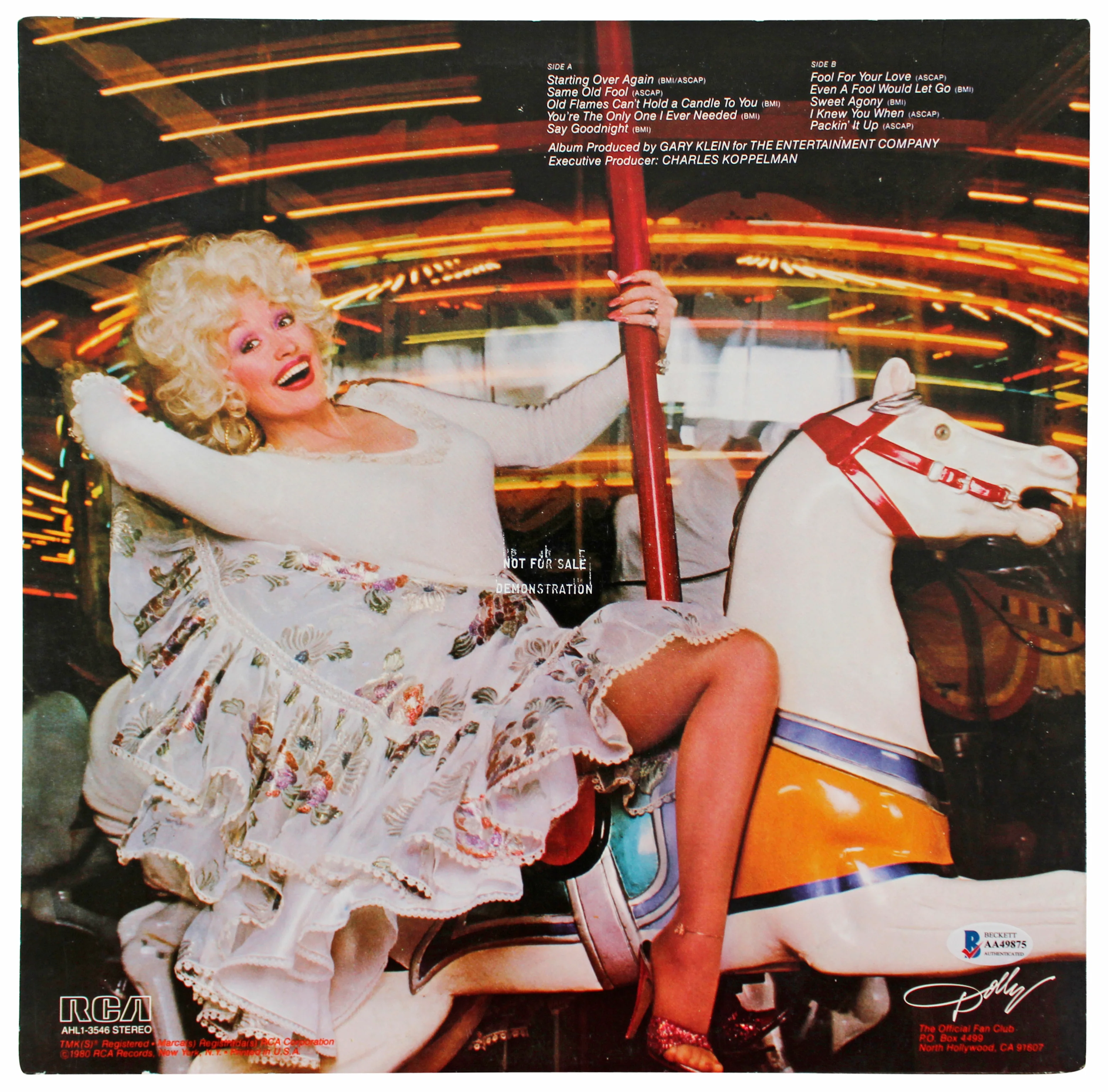 Dolly Parton "Love" Signed Dolly Dolly Dolly Promo Album Cover BAS #AA49875 - Image 4