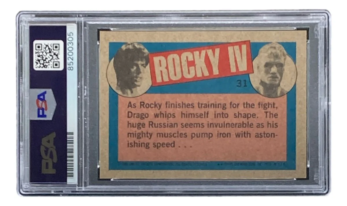 Dolph Lundgren Signed 1985 Topps #31 Rocky IV Ivan Drago Trading Card PSA/DNA - Image 2