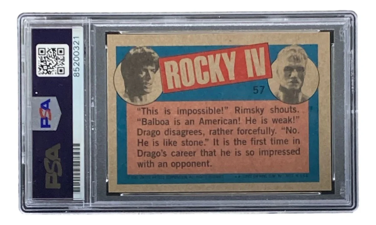 Dolph Lundgren Signed 1985 Topps #57 Rocky IV Ivan Drago Trading Card PSA/DNA - Image 2