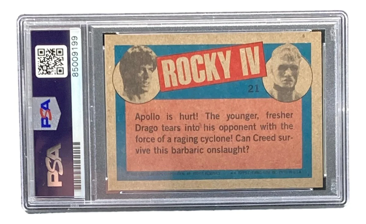 Dolph Lundgren Signed In Blue Ivan Drago 1985 Topps #21 Trading Card PSA/DNA - Image 2