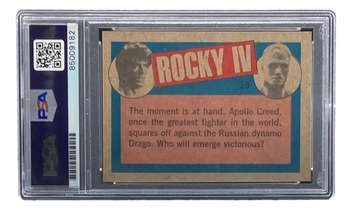 Dolph Lundgren Signed Ivan Drago 1985 Topps #15 Trading Card PSA/DNA Gem MT 10 - Image 2