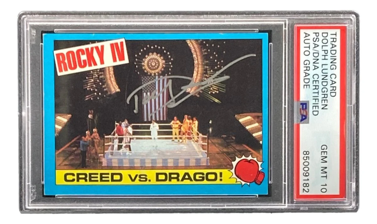 Dolph Lundgren Signed Ivan Drago 1985 Topps #15 Trading Card PSA/DNA Gem MT 10 - Image 4