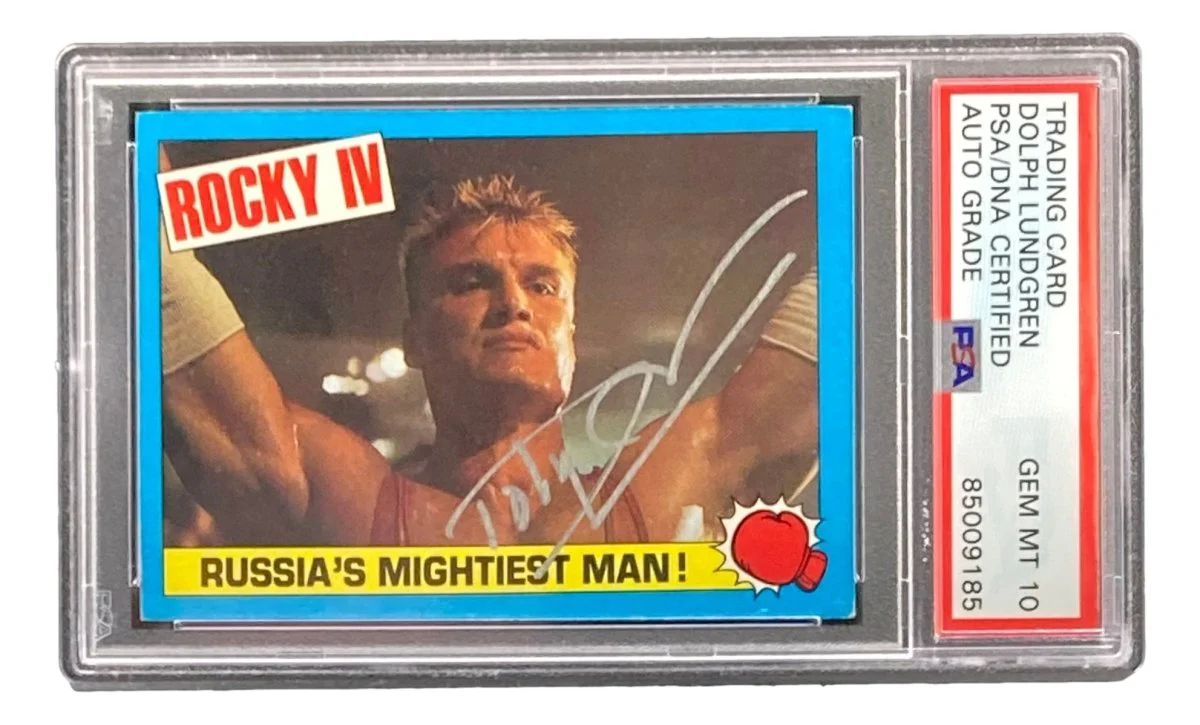 Dolph Lundgren Signed Ivan Drago 1985 Topps #31 Trading Card PSA/DNA Gem MT 10