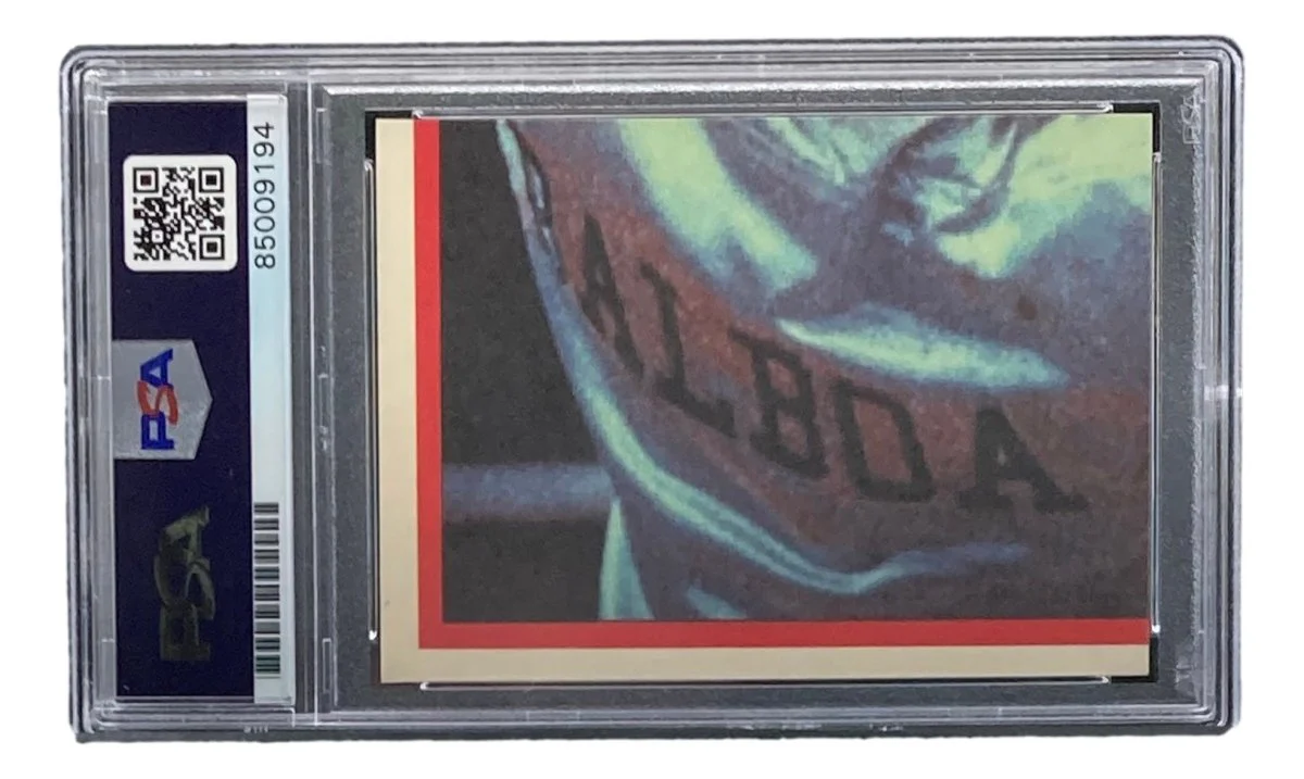 Dolph Lundgren Signed Ivan Drago 1985 Topps #9 Sticker Card PSA/DNA - Image 2