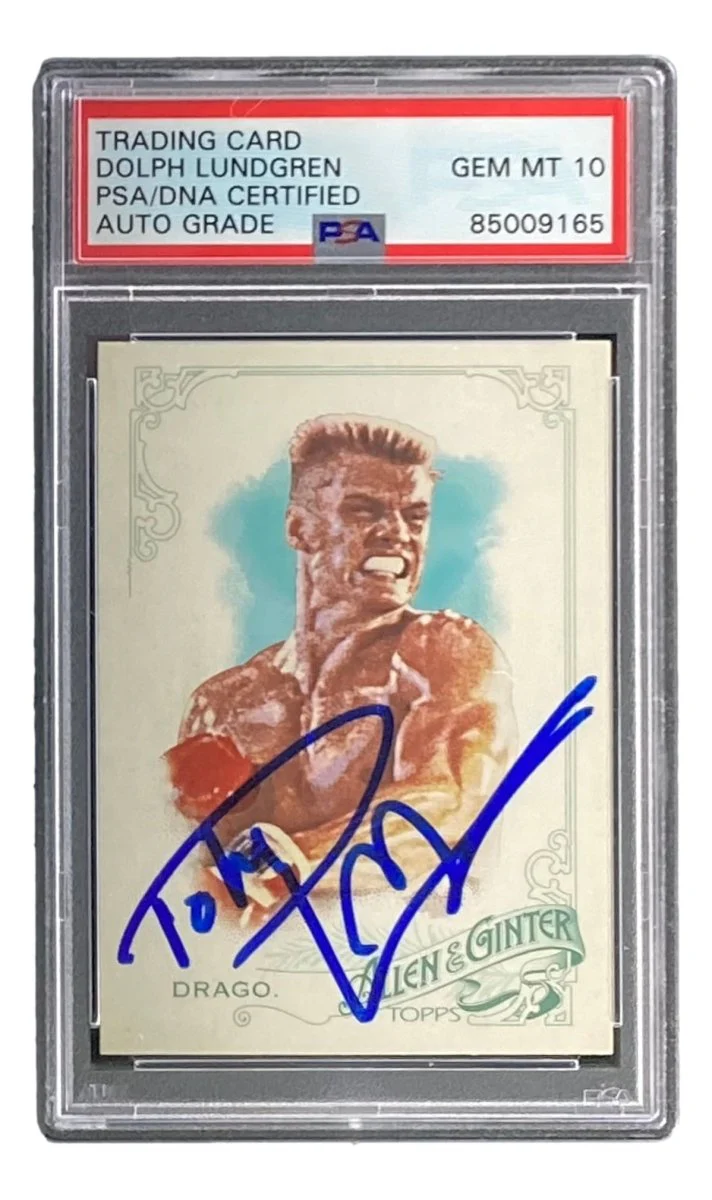 Dolph Lundgren Signed Ivan Drago 2015 Topps A&G Trading Card PSA/DNA Gem MT 10 - Image 4