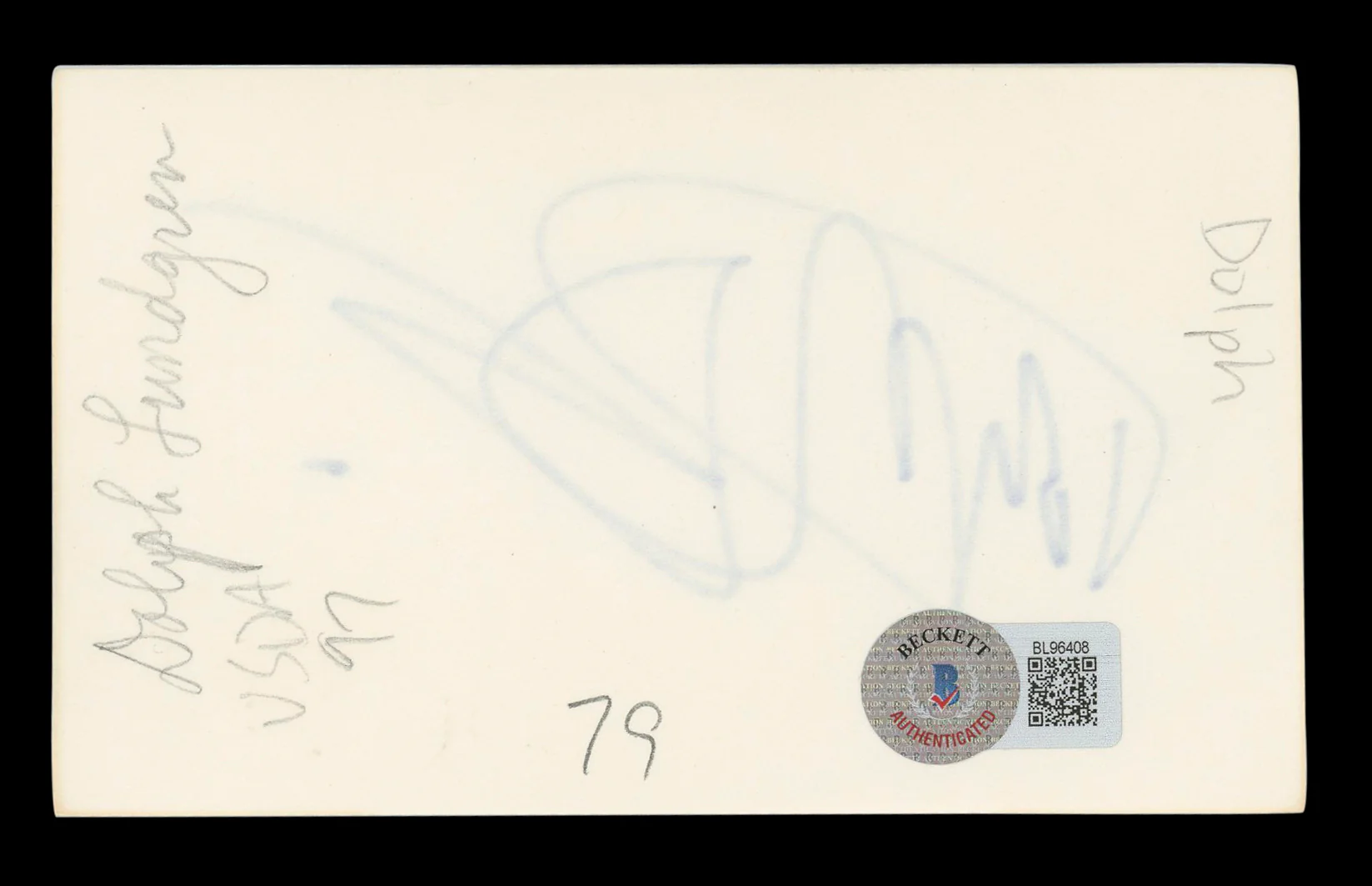 Dolph Lundgren The Expendables Authentic Signed 3x5 Index Card BAS #BL96408 - Image 3