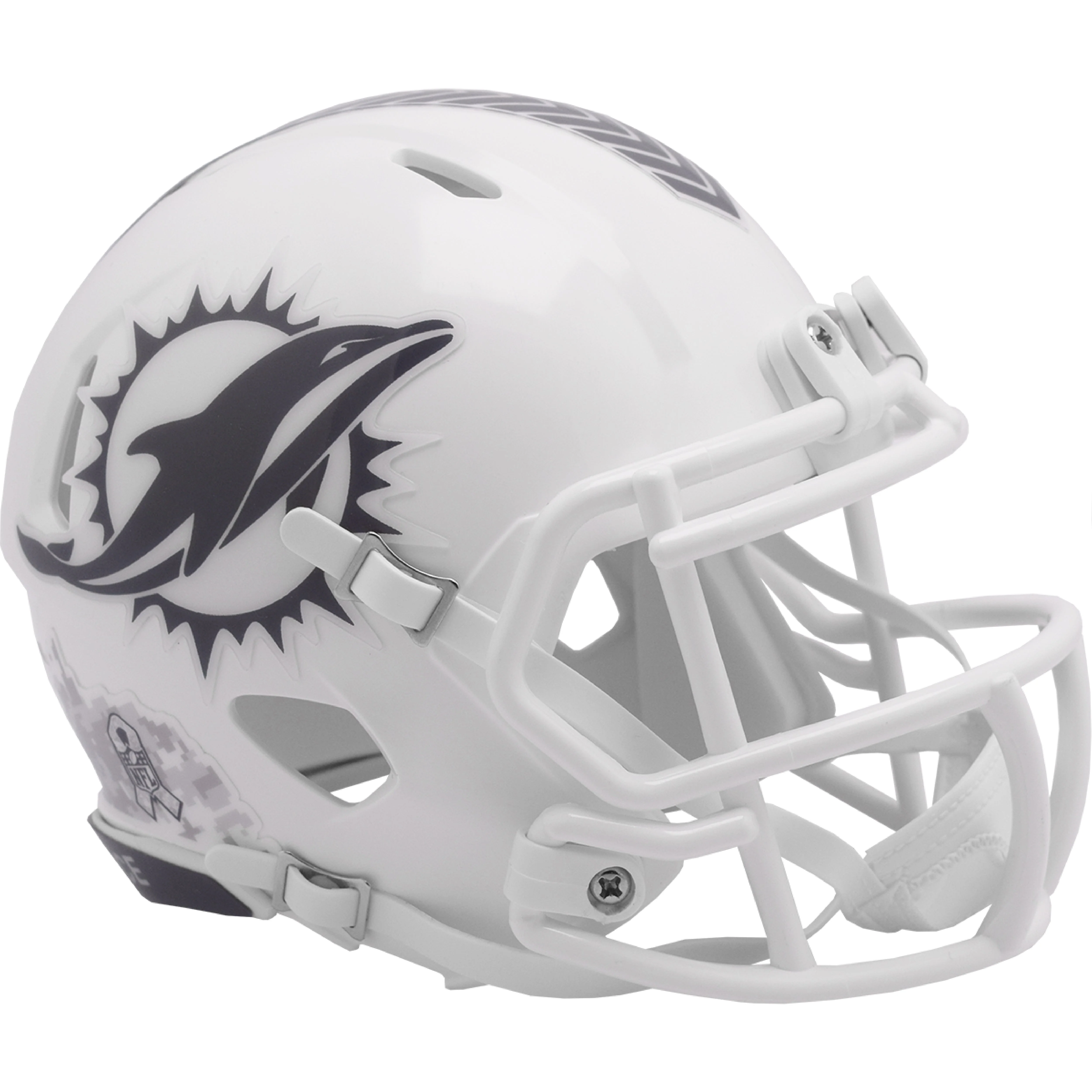 Miami Dolphins 2024 Salute to Service Riddell Speed Mini Football Helmet