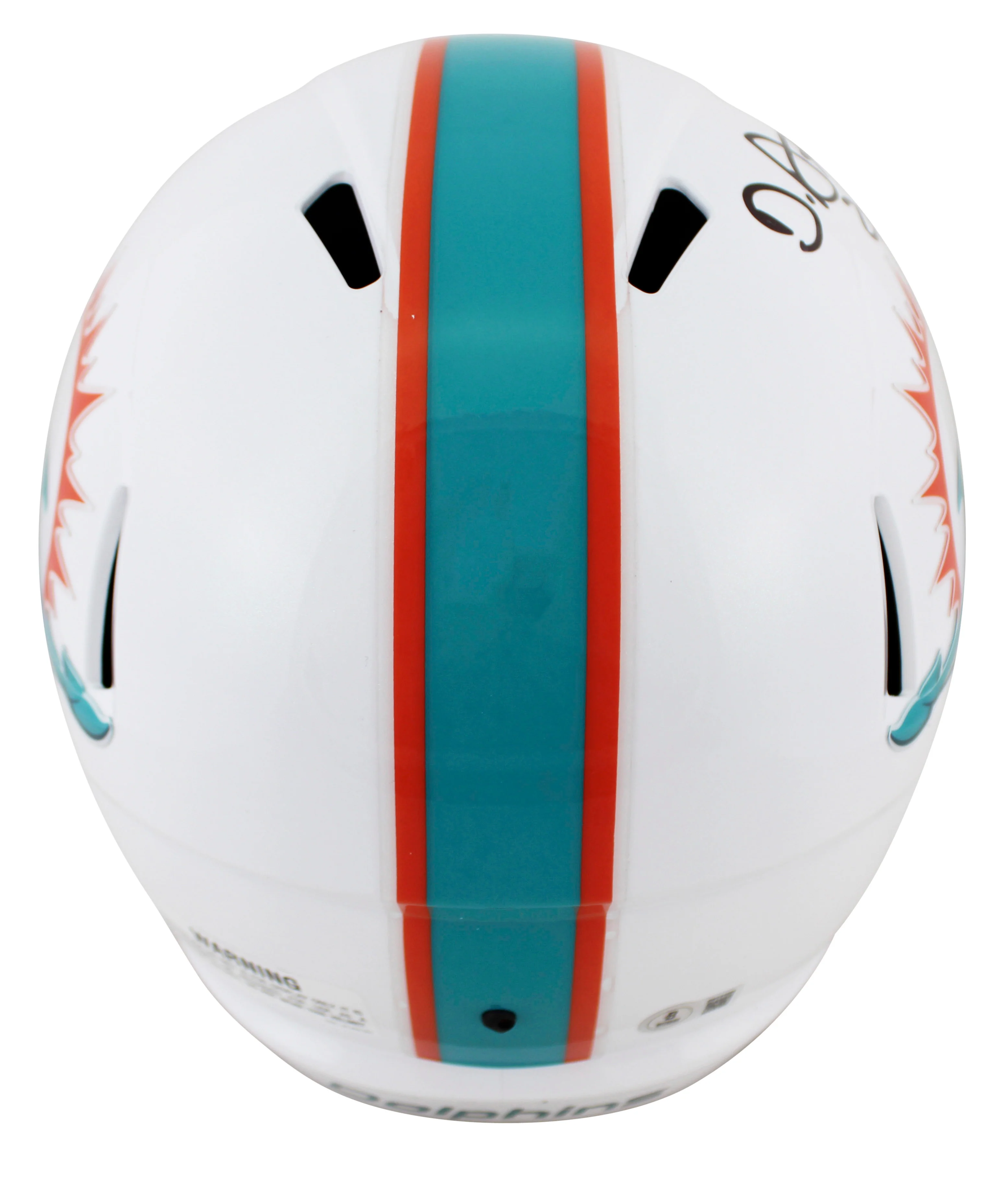 Dolphins De'Von Achane Signed Full Size Speed Rep Helmet W/ Case BAS Witnessed - Image 4