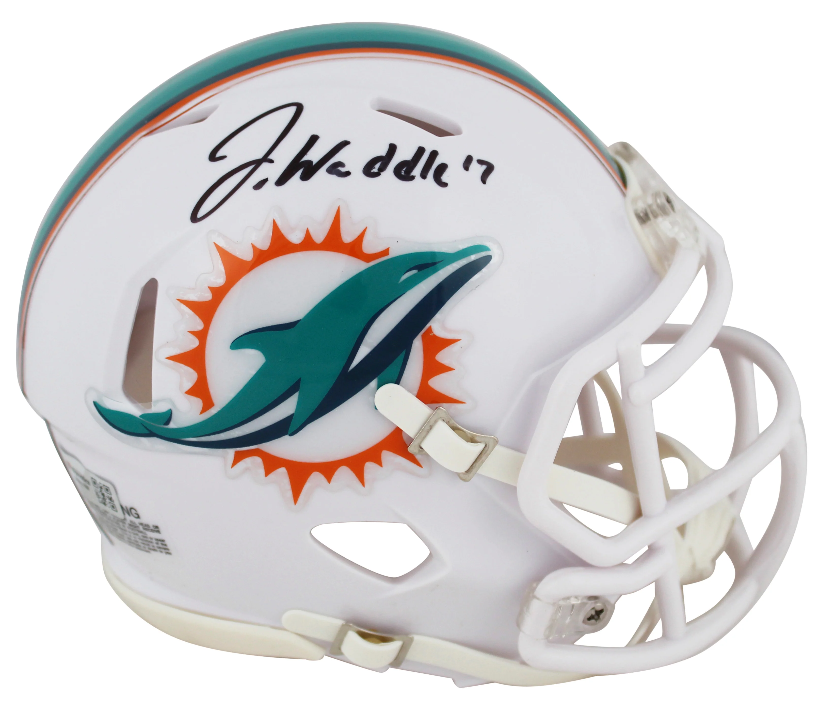 Dolphins Jaylen Waddle Authentic Signed Speed Mini Helmet Autographed Fanatics - Image 2
