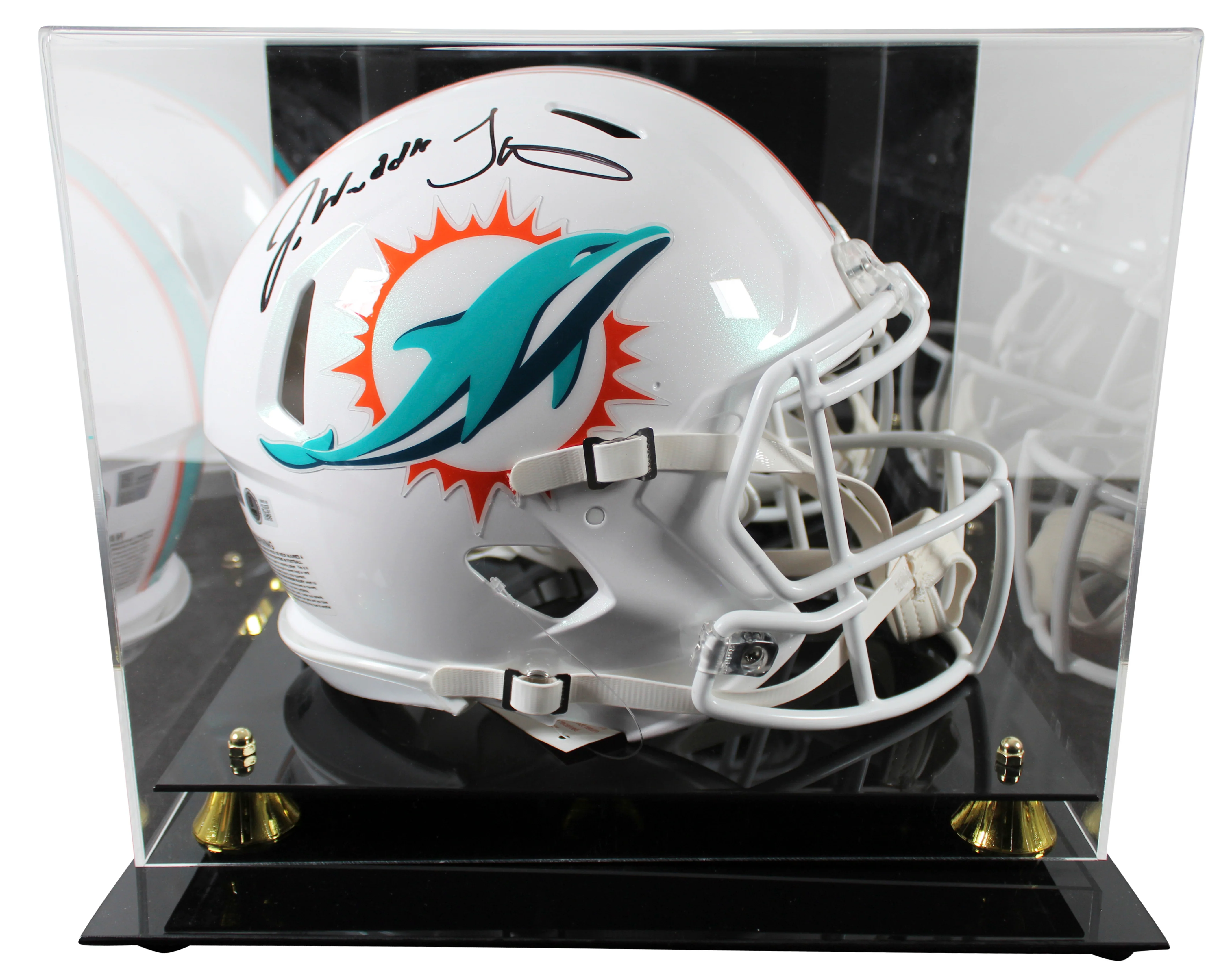 Dolphins Jaylen Waddle & Tyreek Hill Signed F/S Speed Proline Helmet W/ Case BAS - Image 2