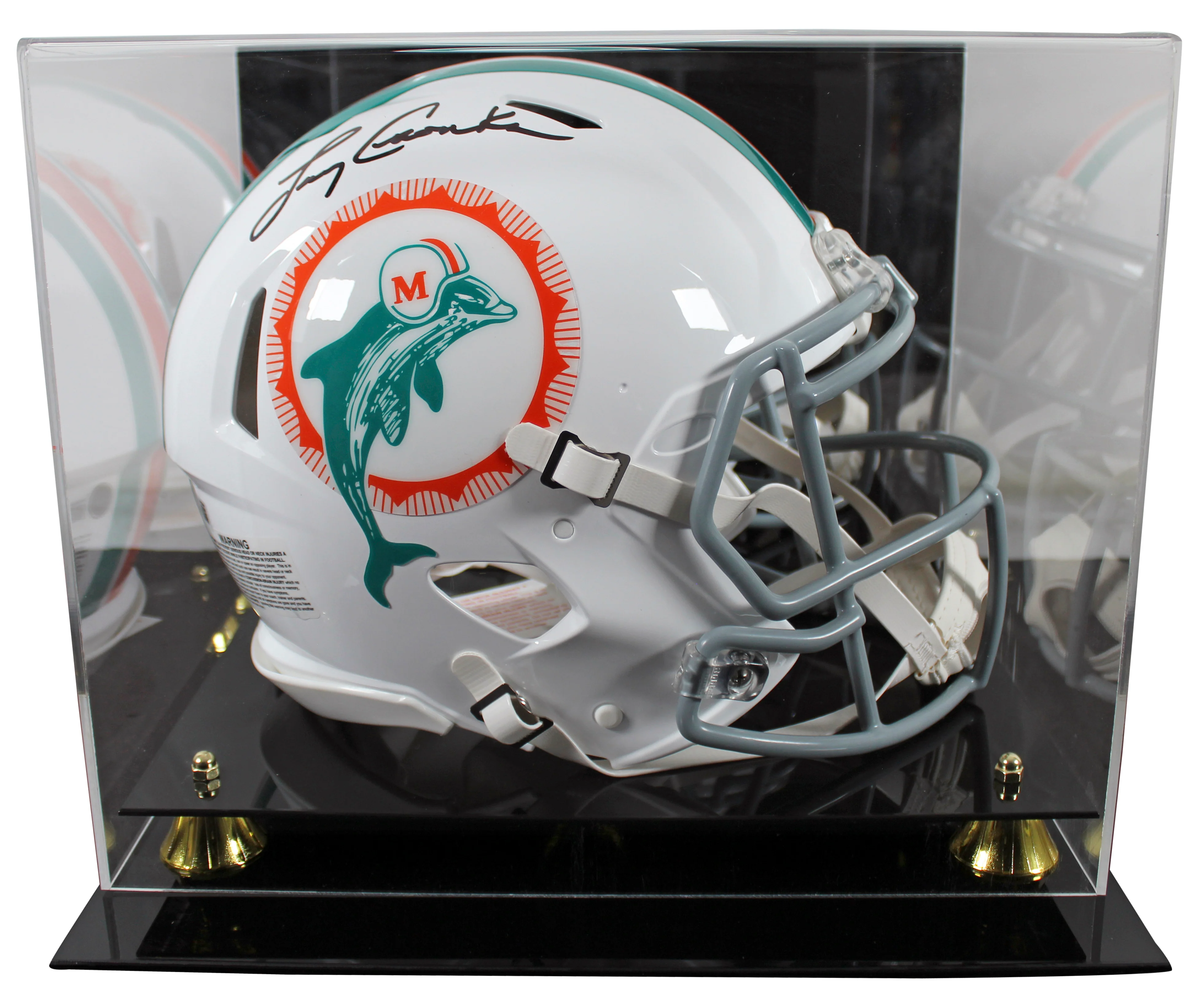 Dolphins Larry Csonka Signed 1972 TB Full Size Speed Proline Helmet W/ Case BAS - Image 2