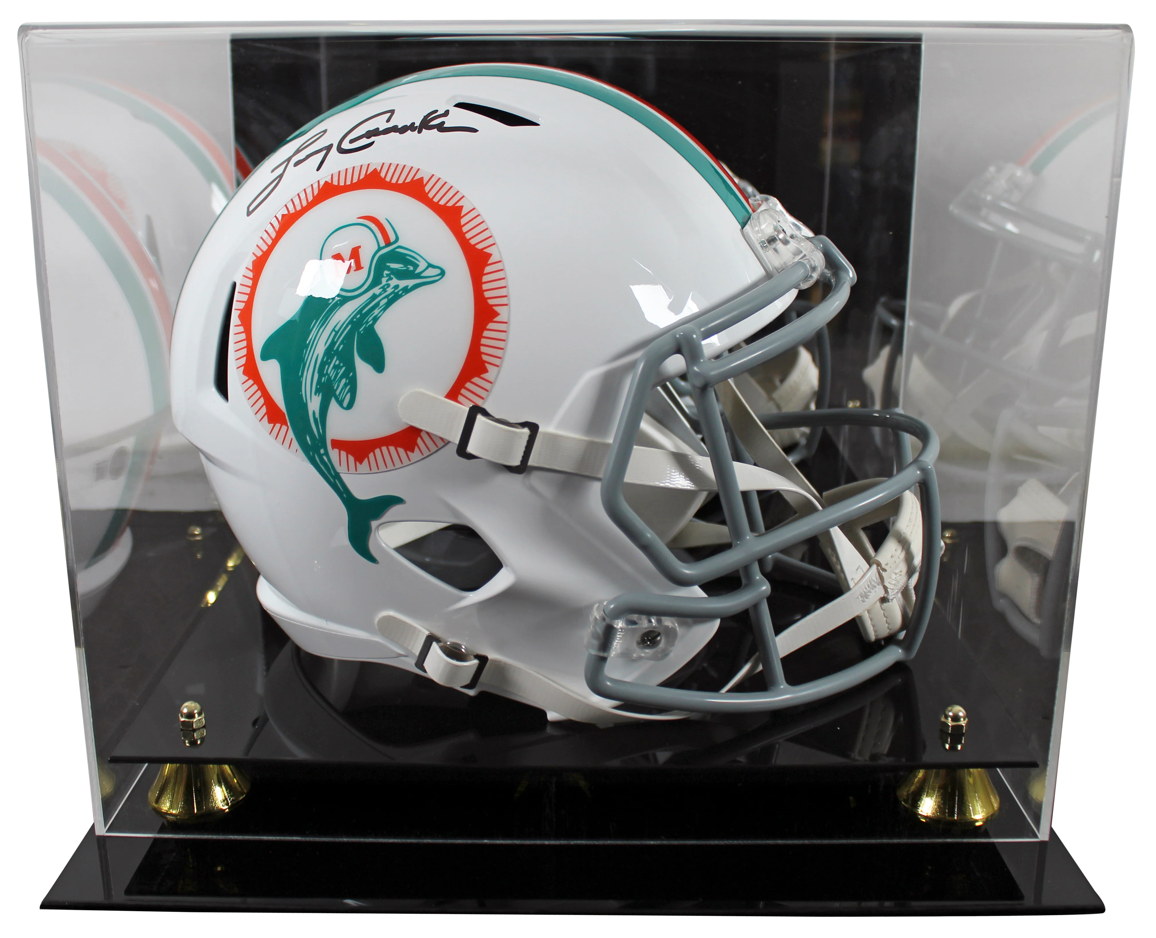 Dolphins Larry Csonka Signed 1972 TB Full Size Speed Rep Helmet W/ Case BAS W - Image 2