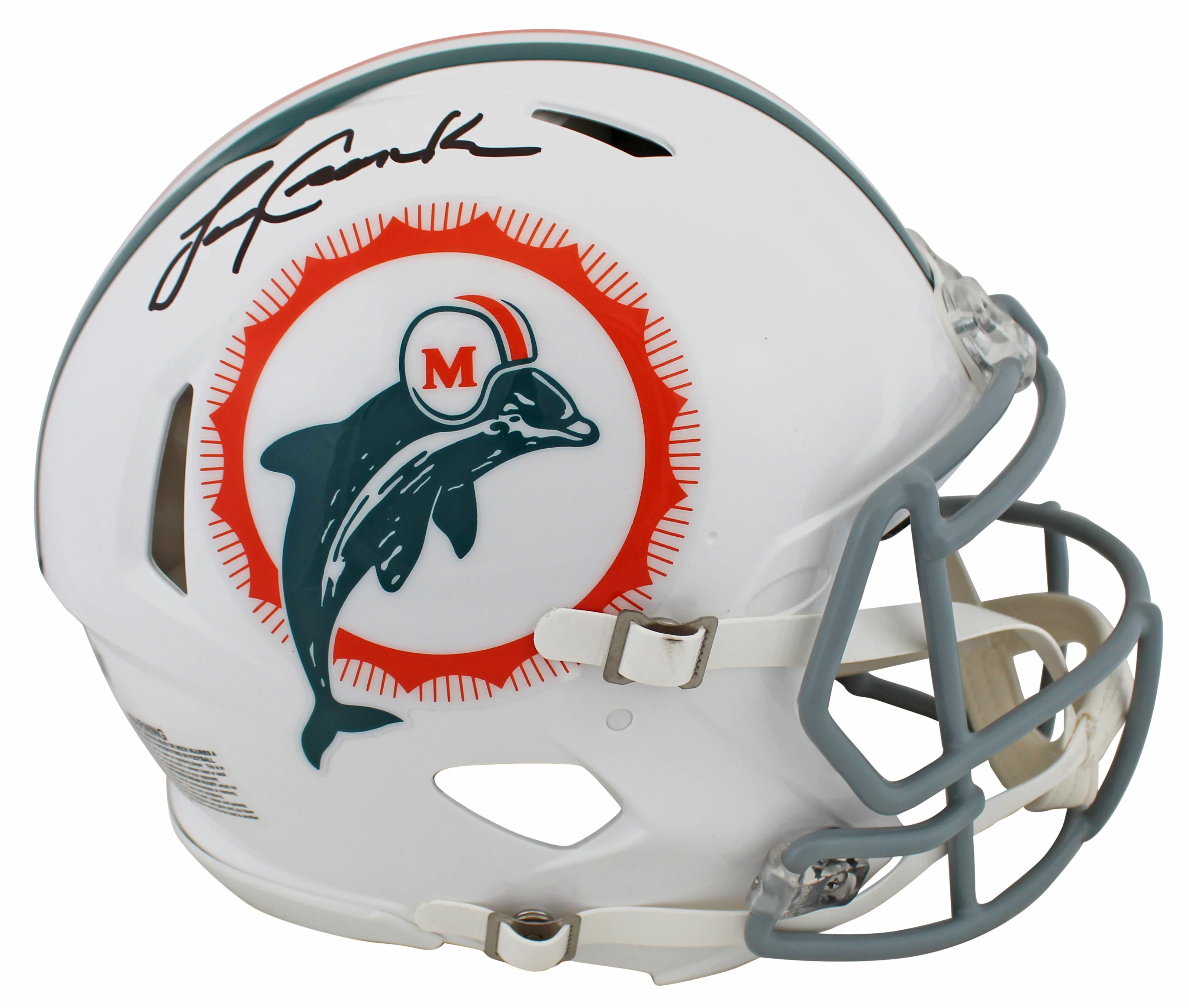 Dolphins Larry Csonka Signed Tribute Full Size Speed Proline Helmet W/ Case BAS - Image 3
