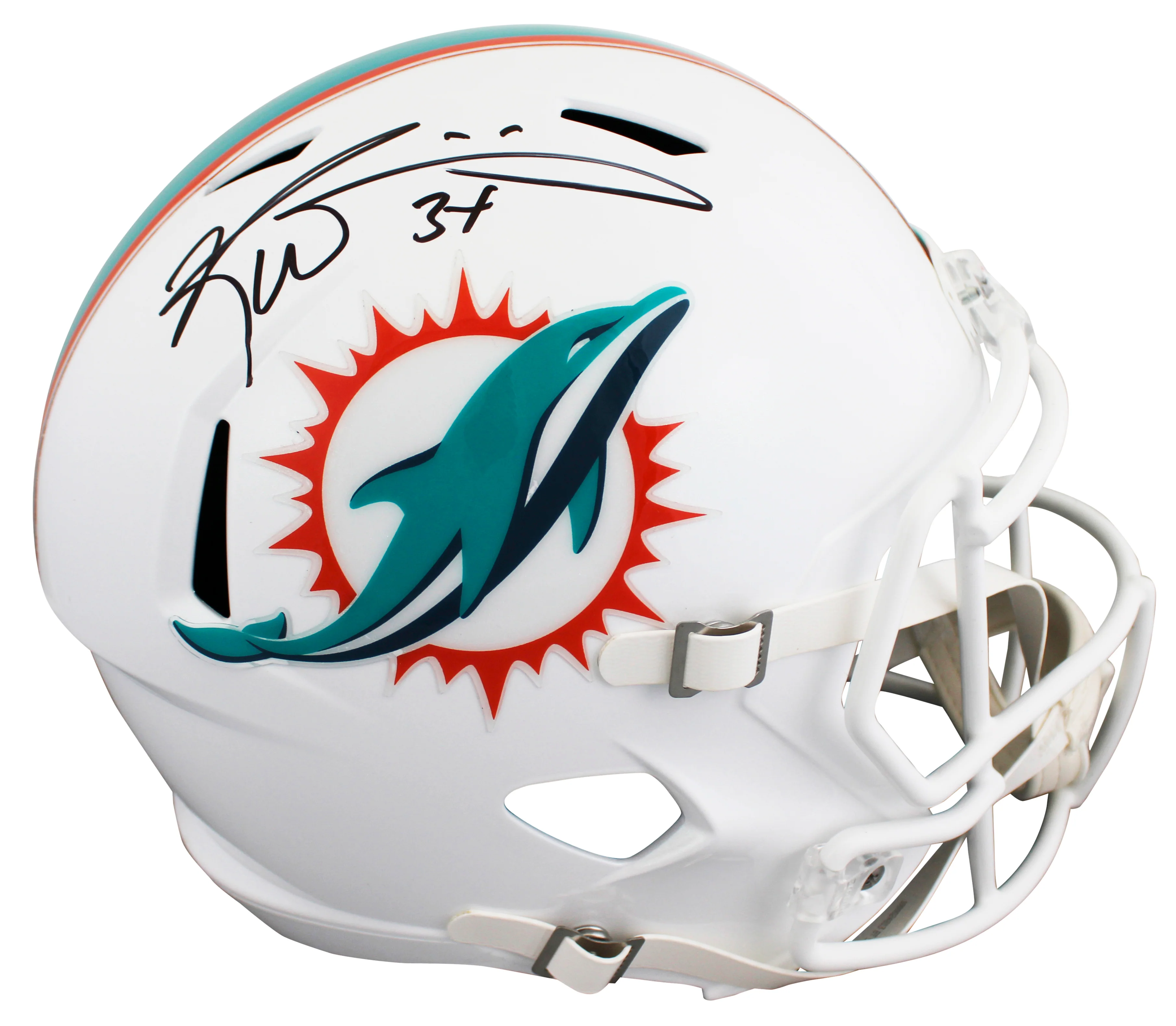 Dolphins Ricky Williams Authentic Signed Full Size Speed Rep Helmet JSA Witness - Image 2