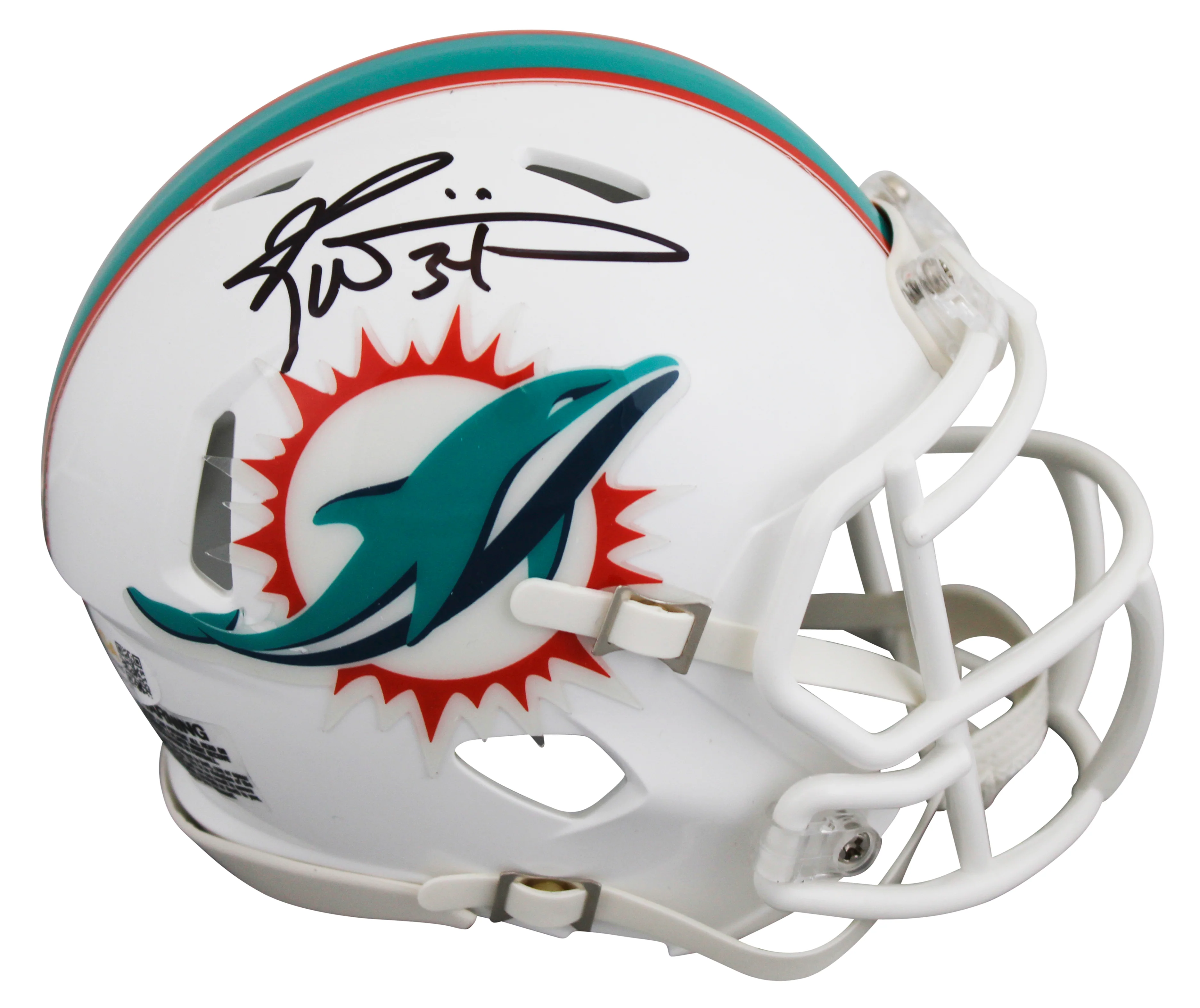 Dolphins Ricky Williams Authentic Signed Speed Mini Helmet W/ Case JSA Witness - Image 3