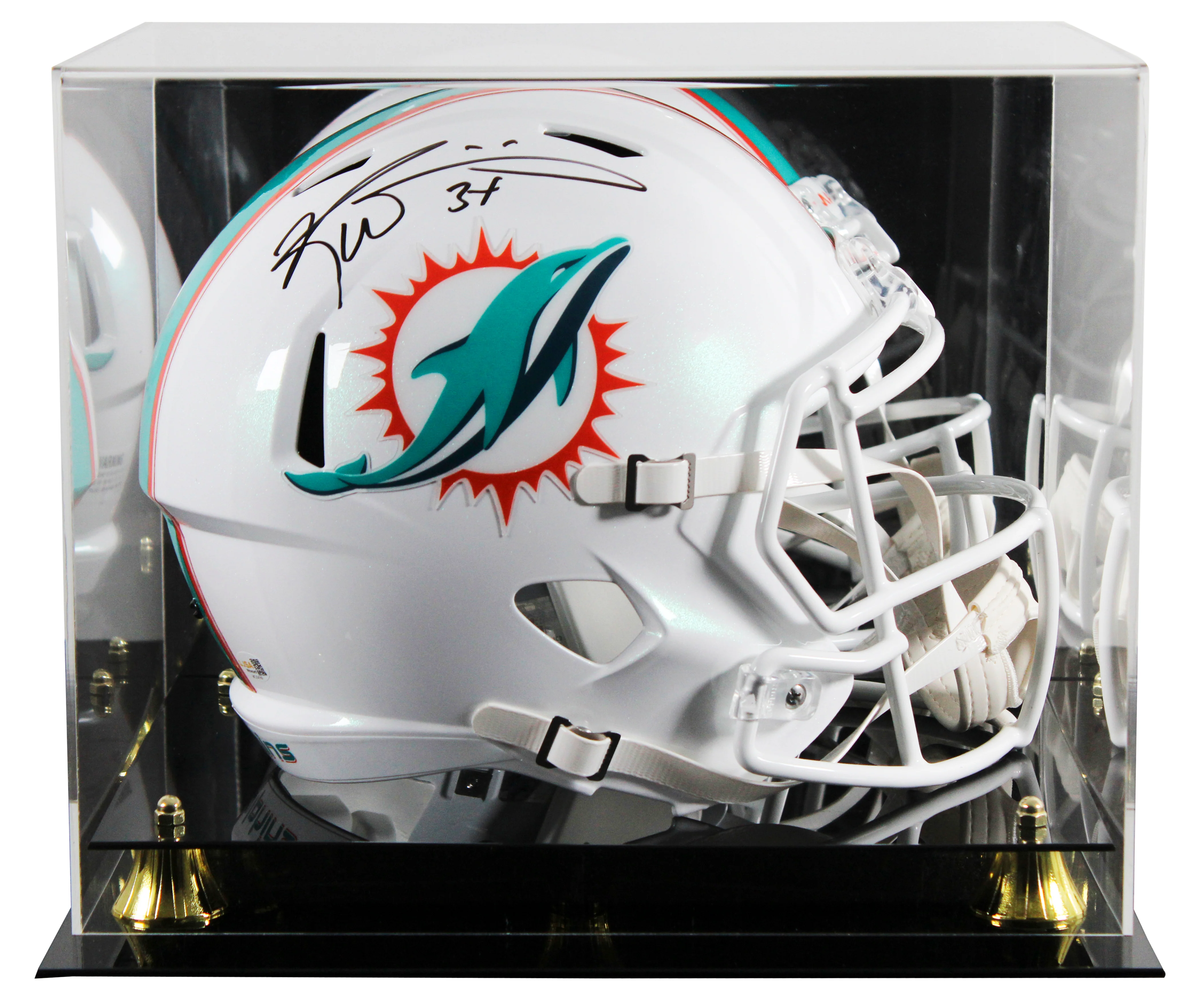 Dolphins Ricky Williams Signed Full Size Speed Rep Helmet W/ Case JSA Witness - Image 2