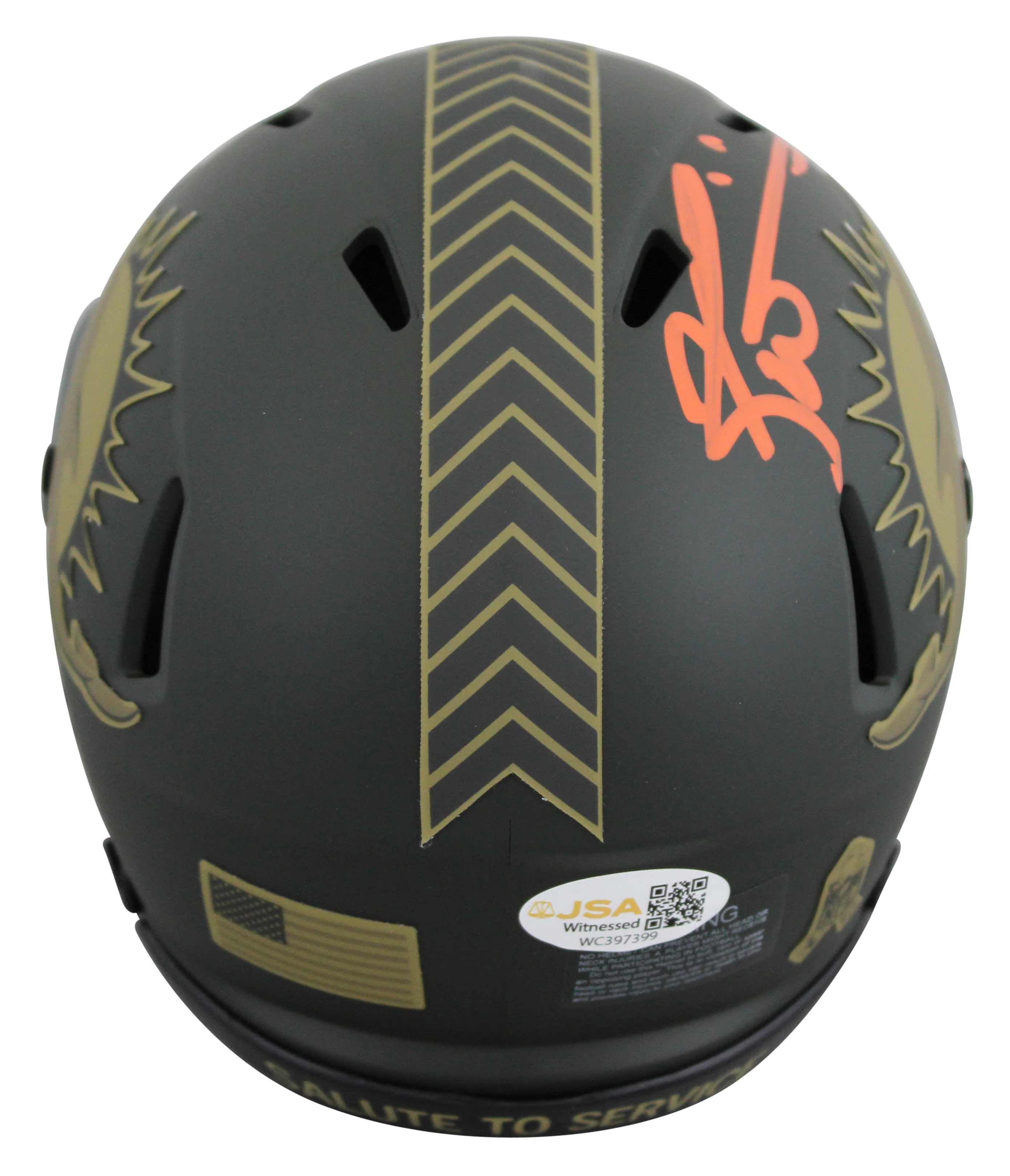 Dolphins Ricky Williams Signed Salute to Service IV Speed Mini Helmet JSA Wit - Image 3