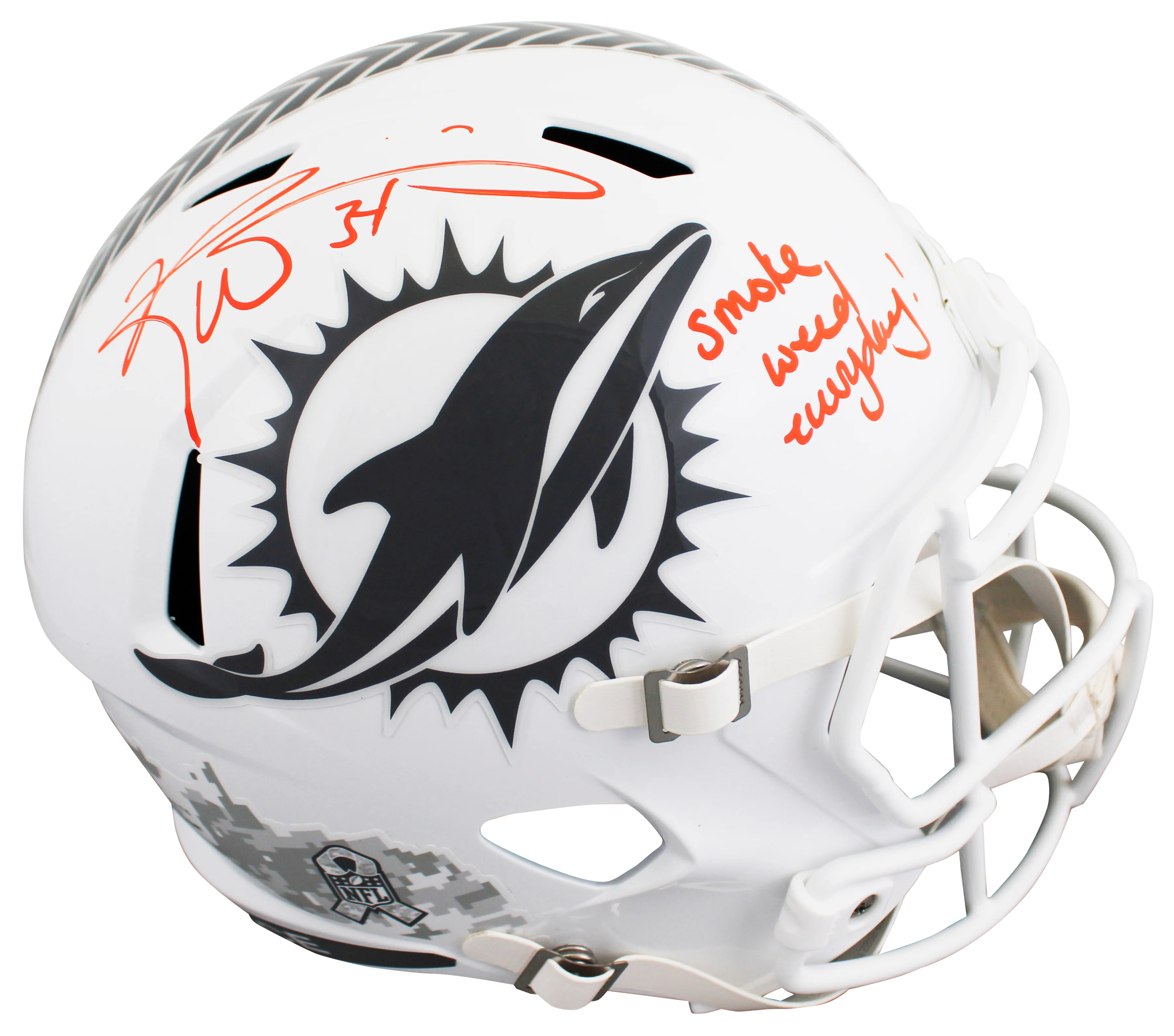 Dolphins Ricky Williams "SWE" Signed STS III F/S Speed Rep Helmet W/ Case JSA W - Image 3