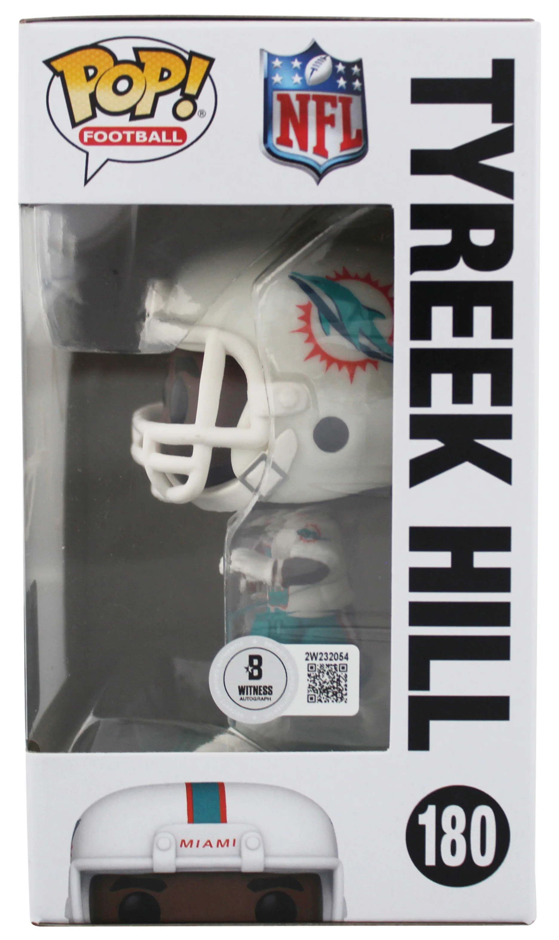Dolphins Tyreek Hill Authentic Signed #180 Funko Pop Vinyl Figure BAS Witnessed - Image 4