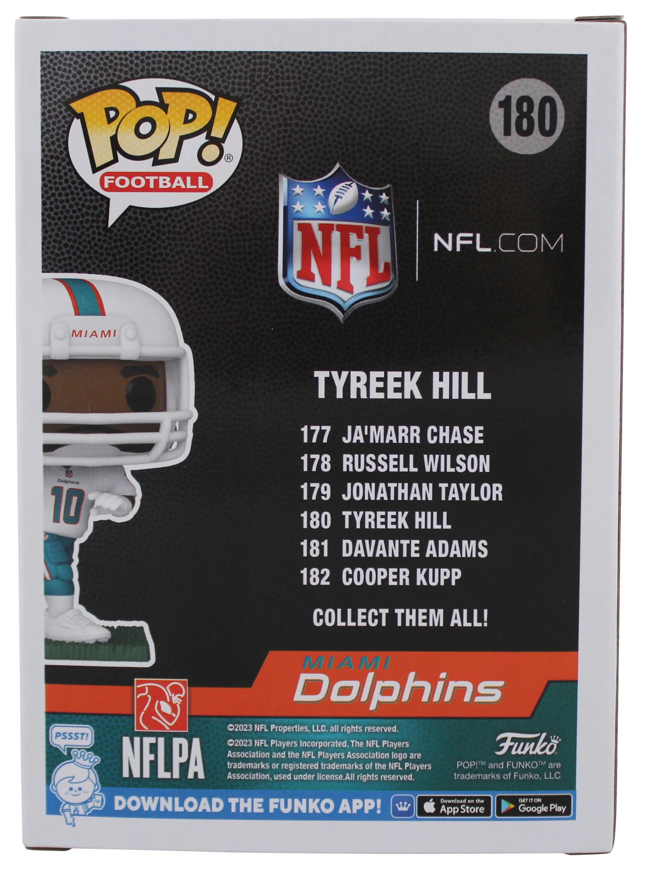 Dolphins Tyreek Hill Authentic Signed #180 Funko Pop Vinyl Figure BAS Witnessed - Image 5