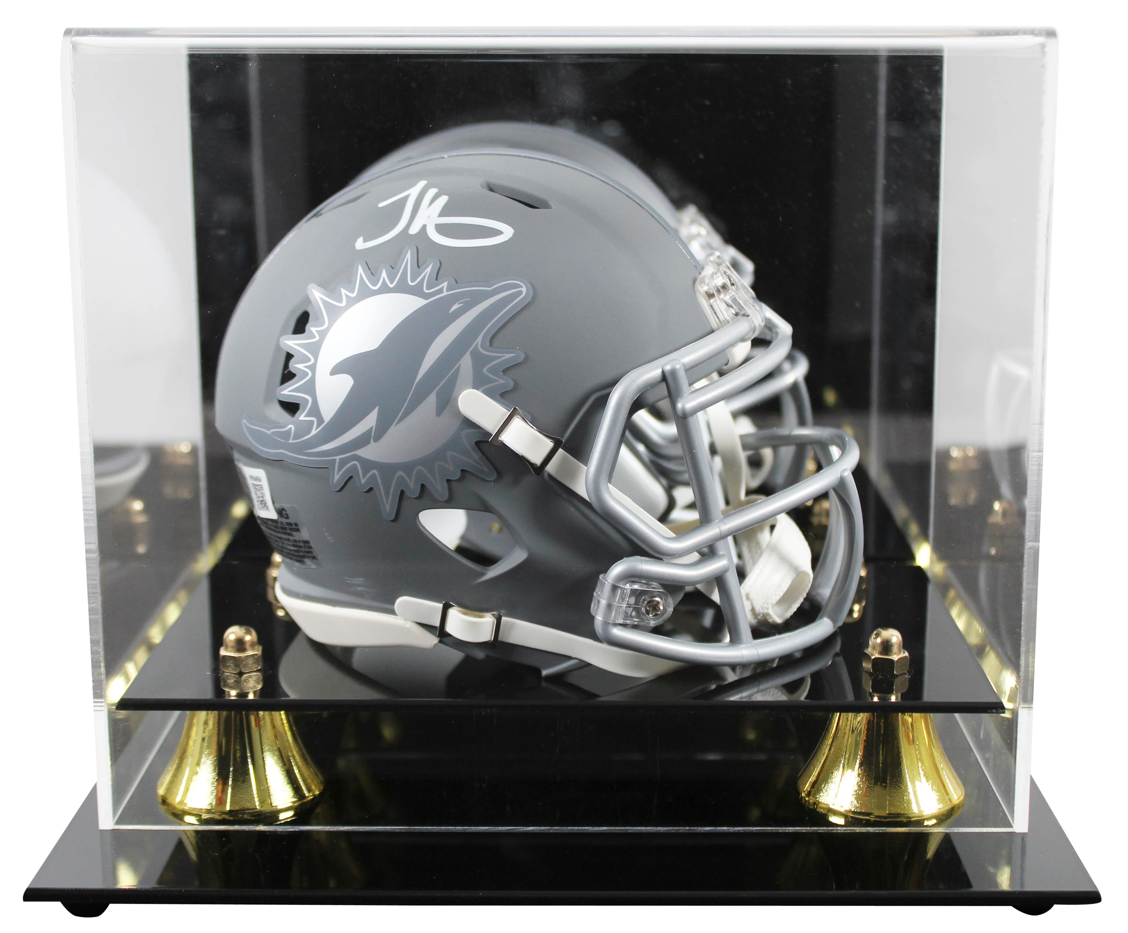 Dolphins Tyreek Hill Signed Slate Speed Mini Helmet W/ Case BAS Witnessed - Image 2