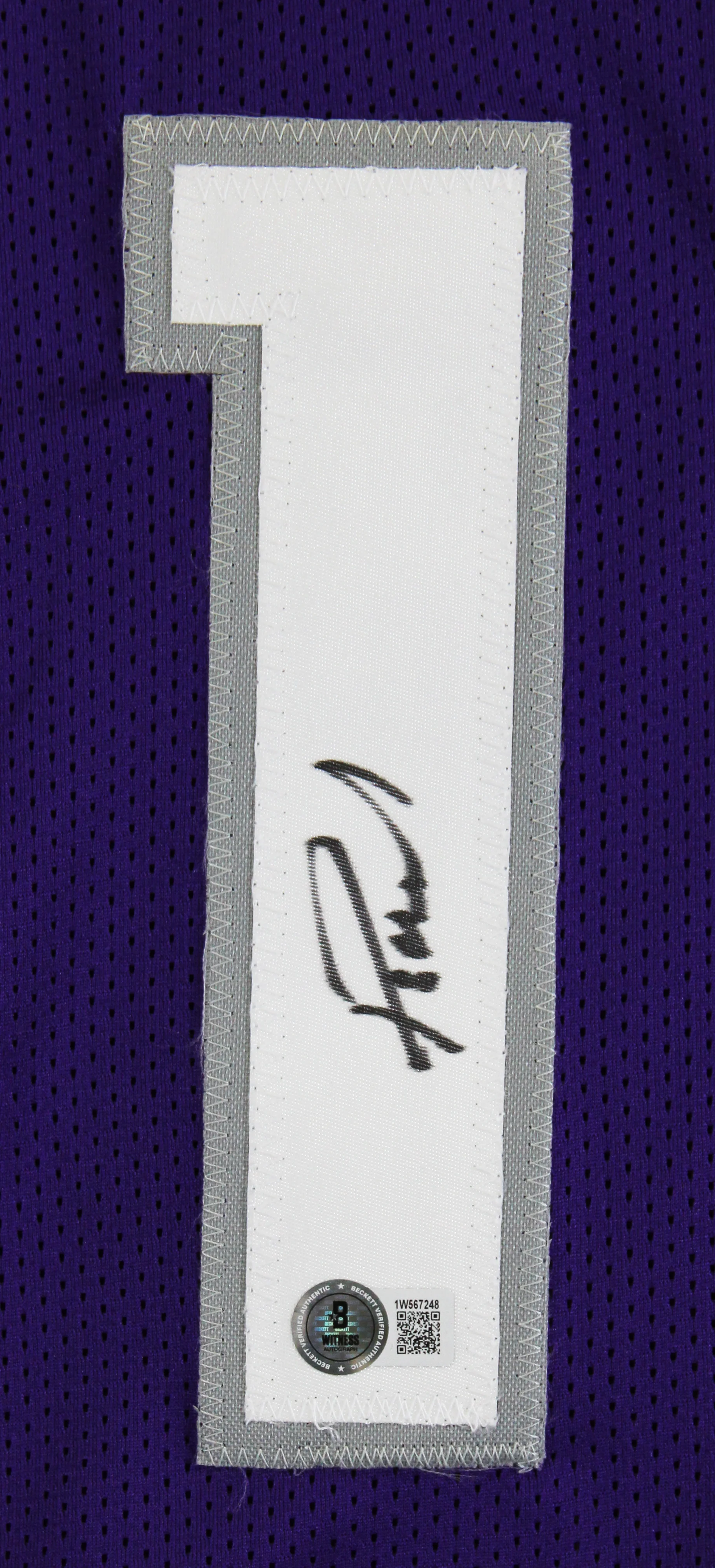 Domantas Sabonis Authentic Signed Purple Pro Style Jersey BAS Witnessed 2 - Image 3