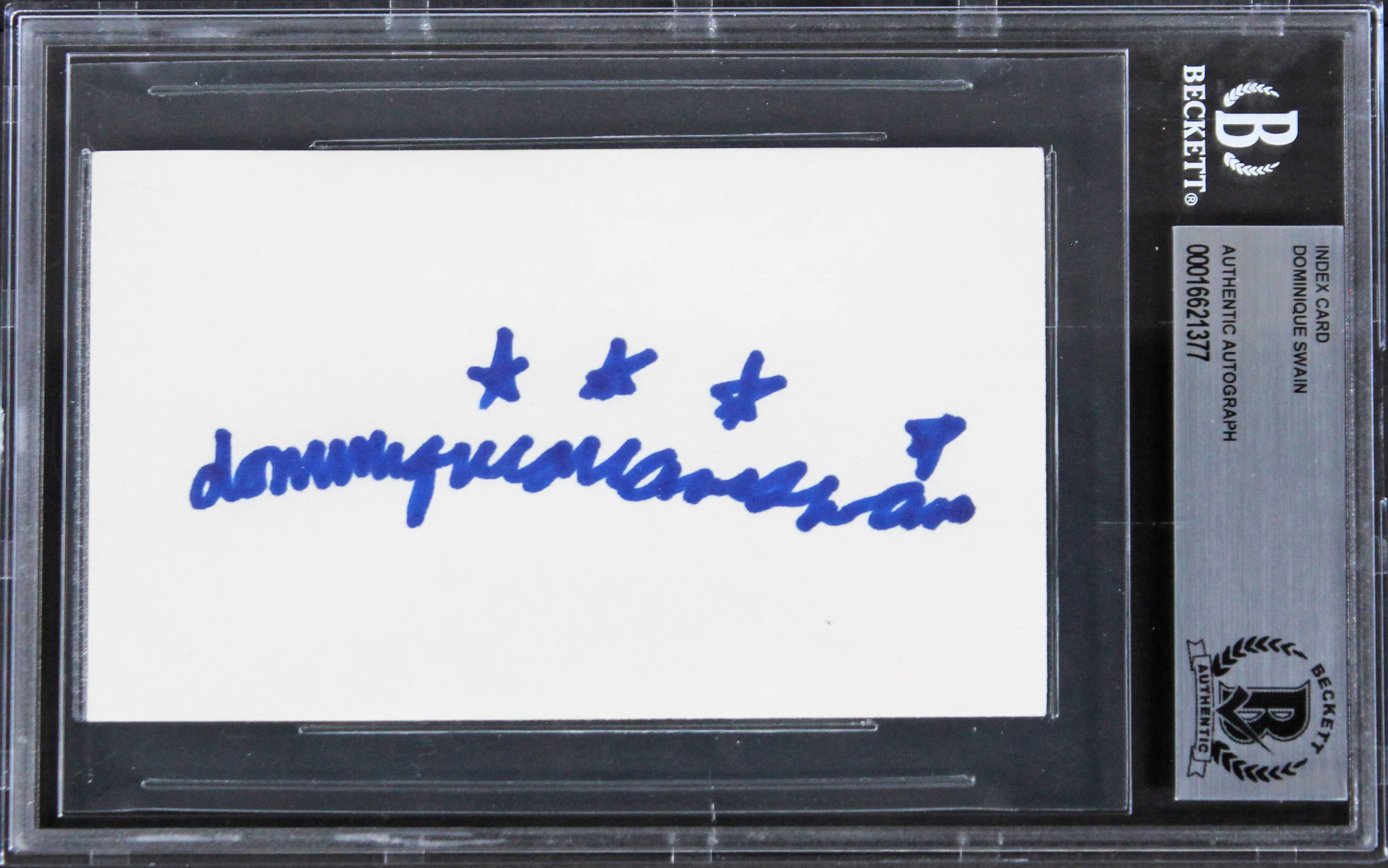 Dominique Swain Lolita Authentic Signed 3x5 Index Card Autographed BAS Slabbed - Image 2
