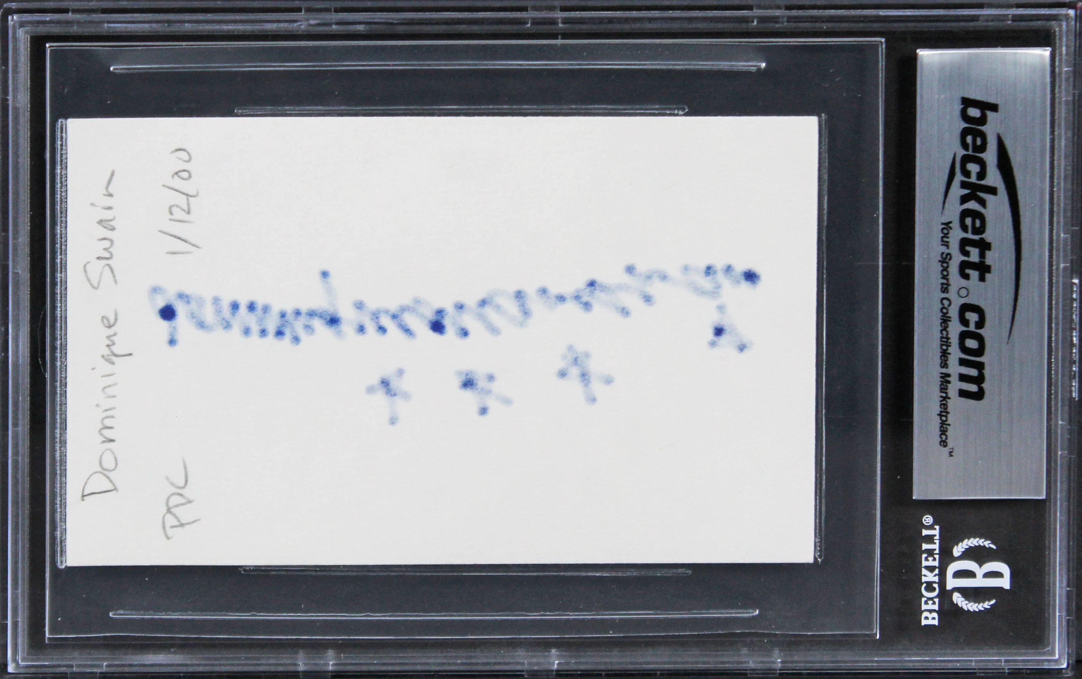 Dominique Swain Lolita Authentic Signed 3x5 Index Card Autographed BAS Slabbed - Image 3