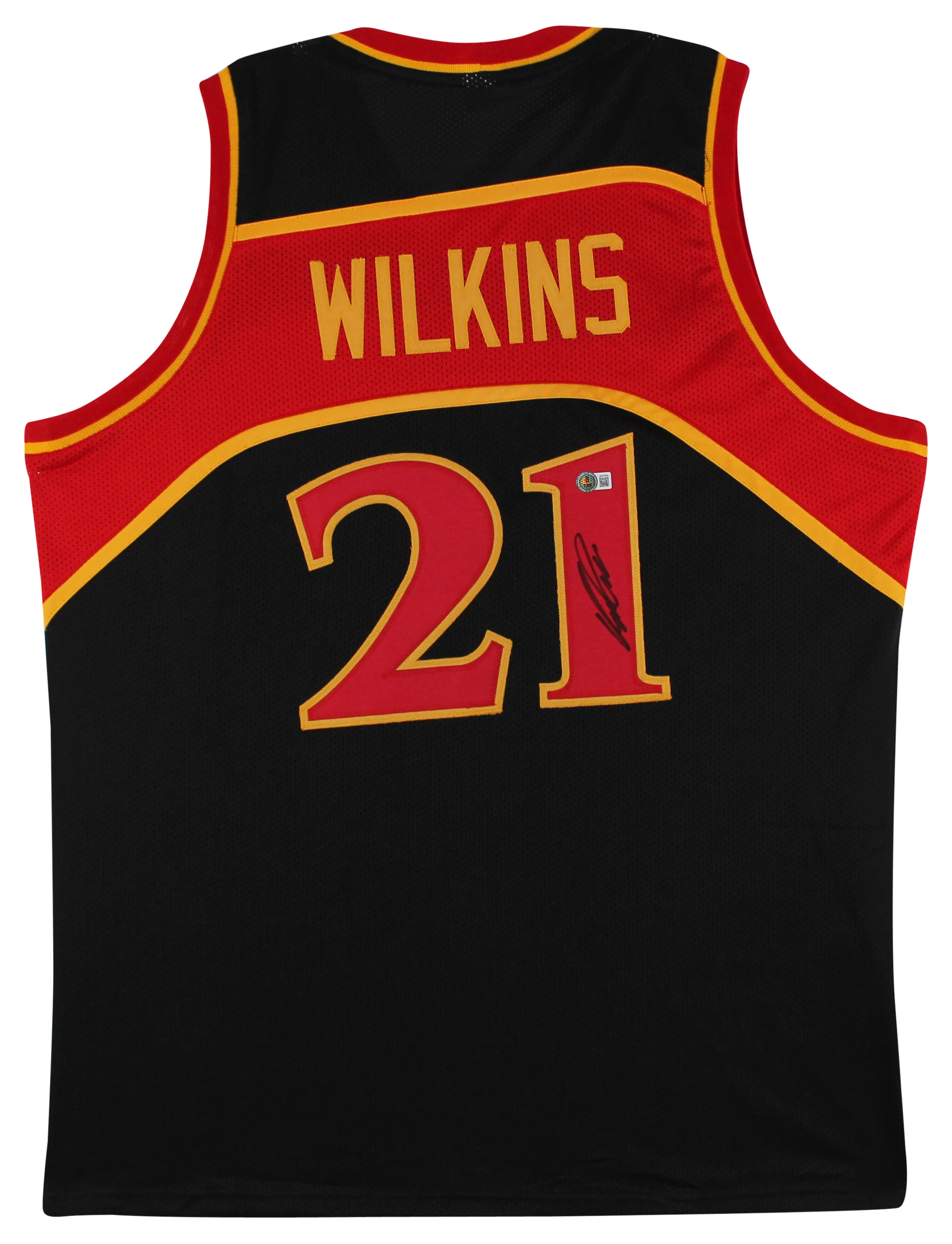 Dominique Wilkins Authentic Signed Black Pro Style Jersey BAS Witnessed - Image 2