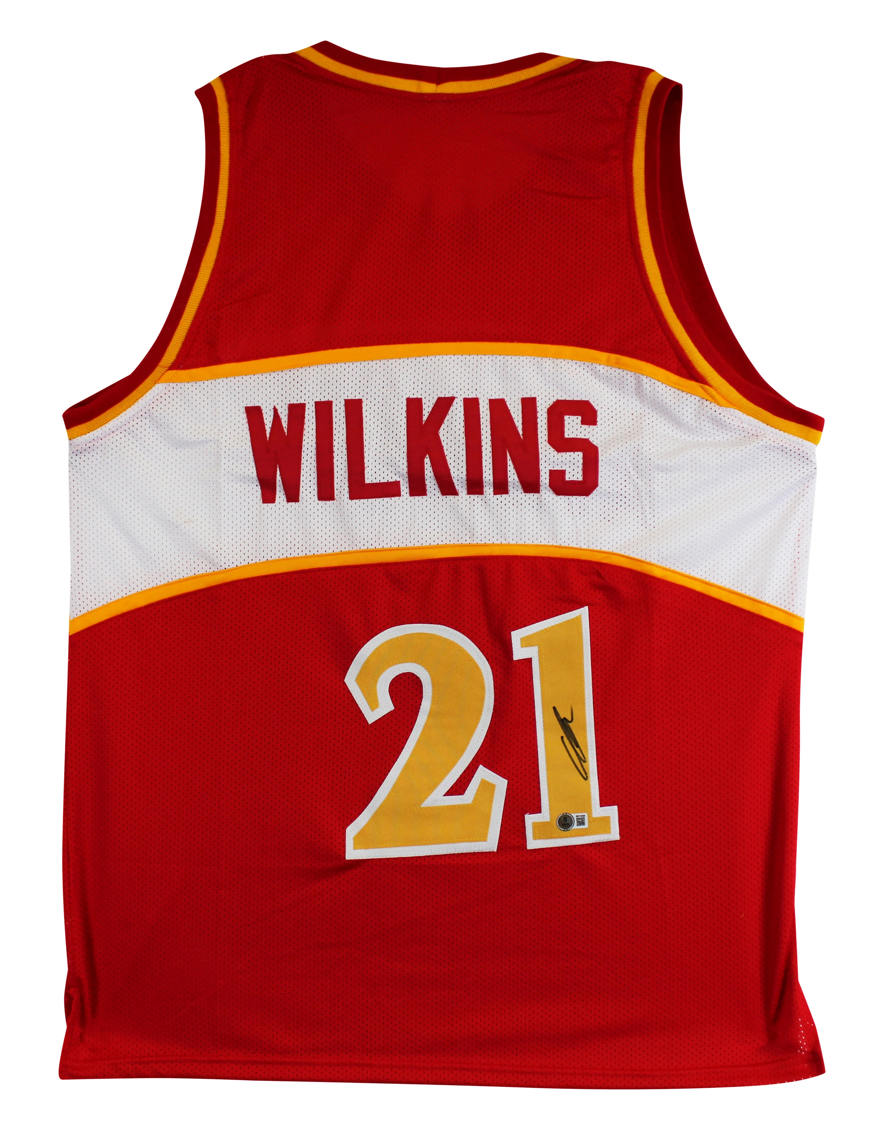 Dominique Wilkins Authentic Signed Red Pro Style Jersey BAS Witnessed - Image 2