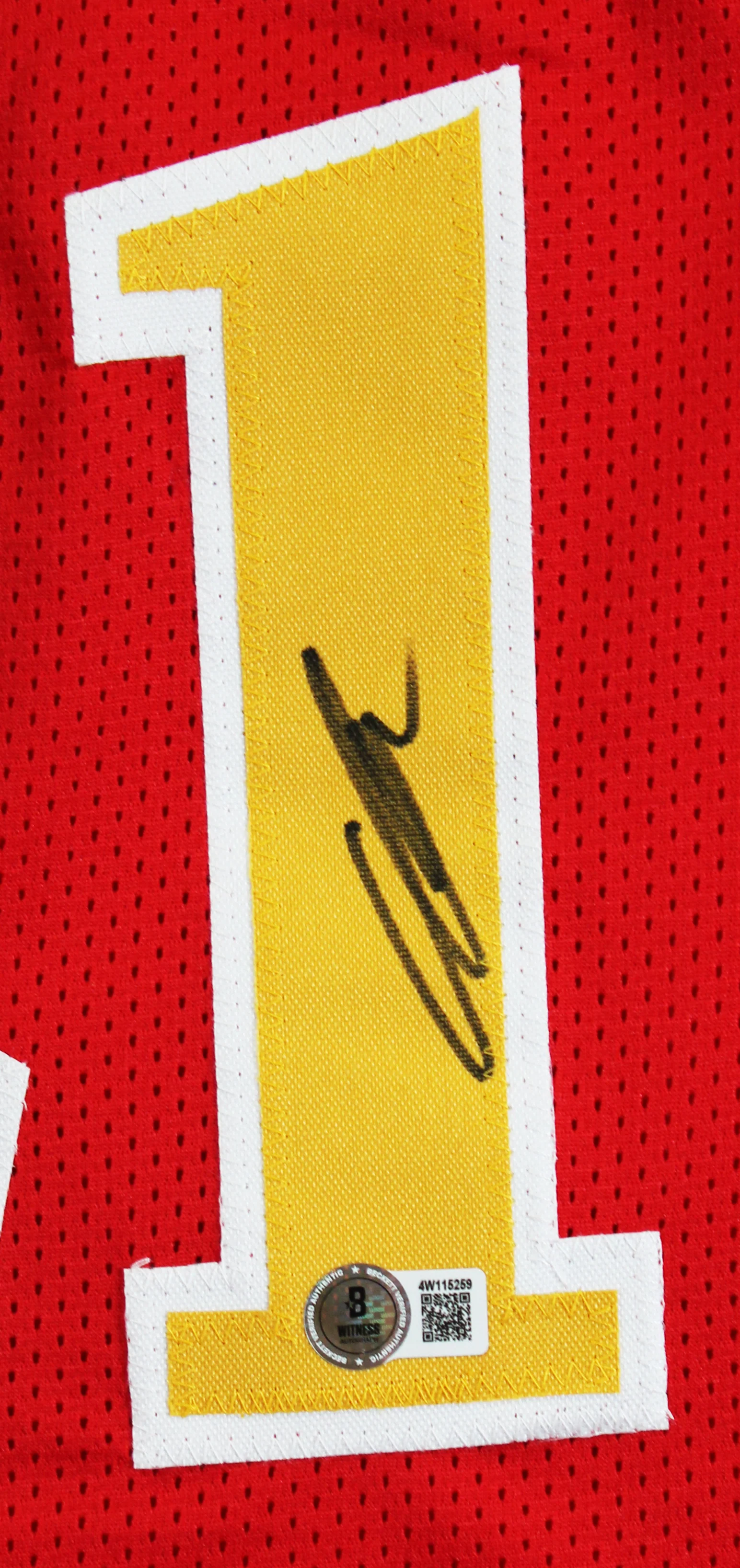 Dominique Wilkins Authentic Signed Red Pro Style Jersey BAS Witnessed - Image 3