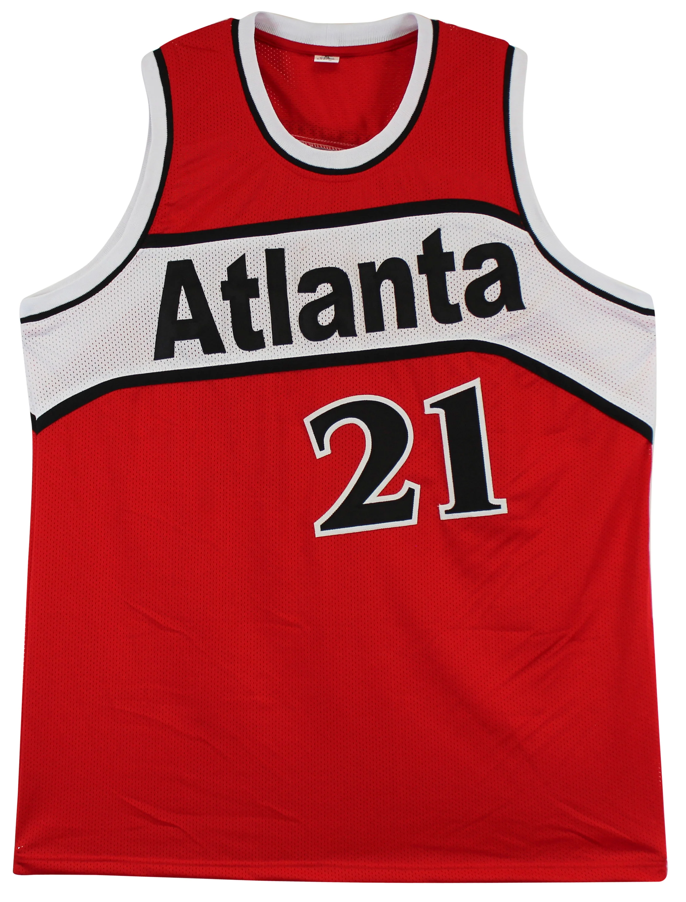 Dominique Wilkins Authentic Signed Red Pro Style Jersey w/ Black #s BAS Witness - Image 4