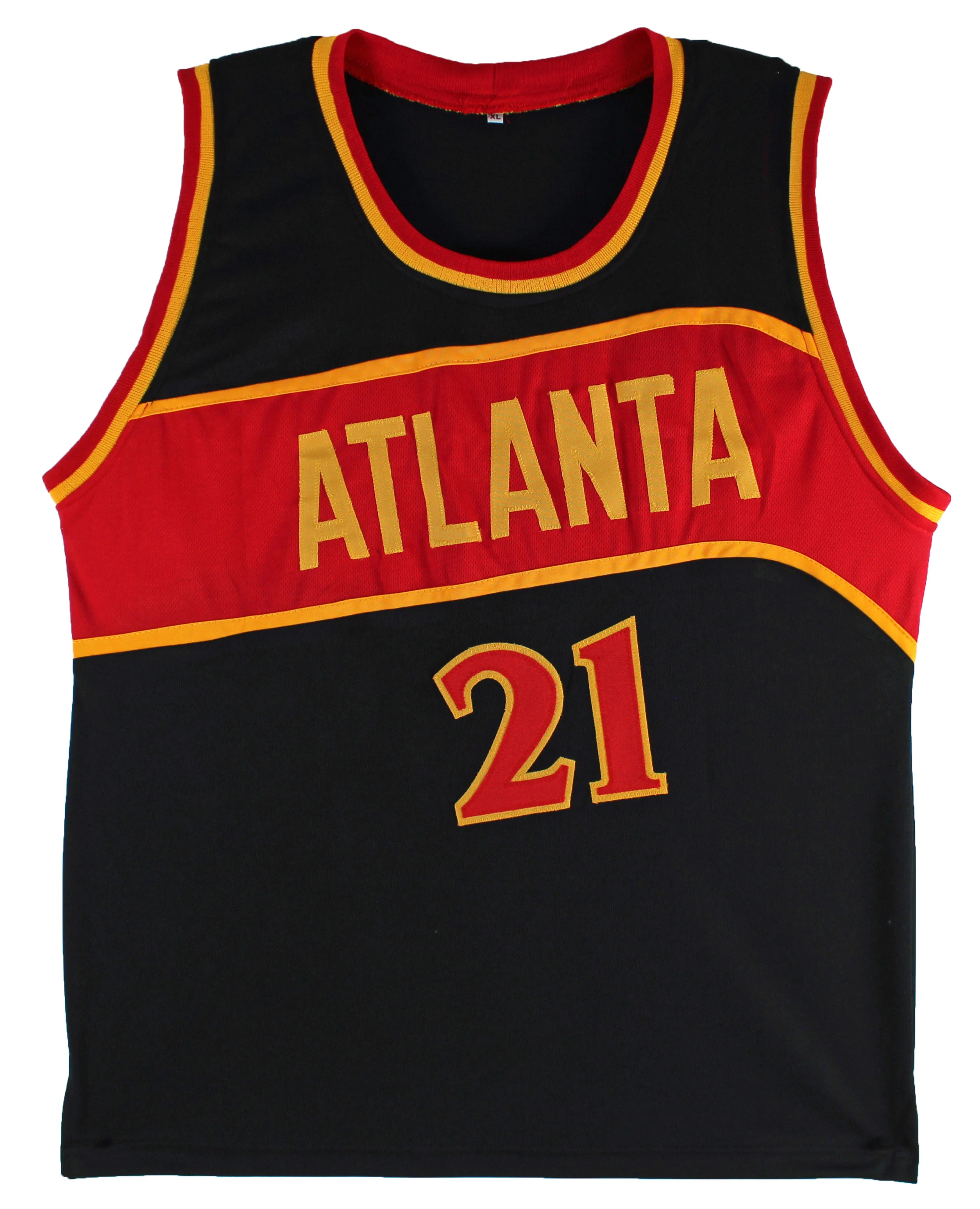 Dominique Wilkins HOF 06 Authentic Signed Black Pro Style Jersey Autographed BAS - Image 4